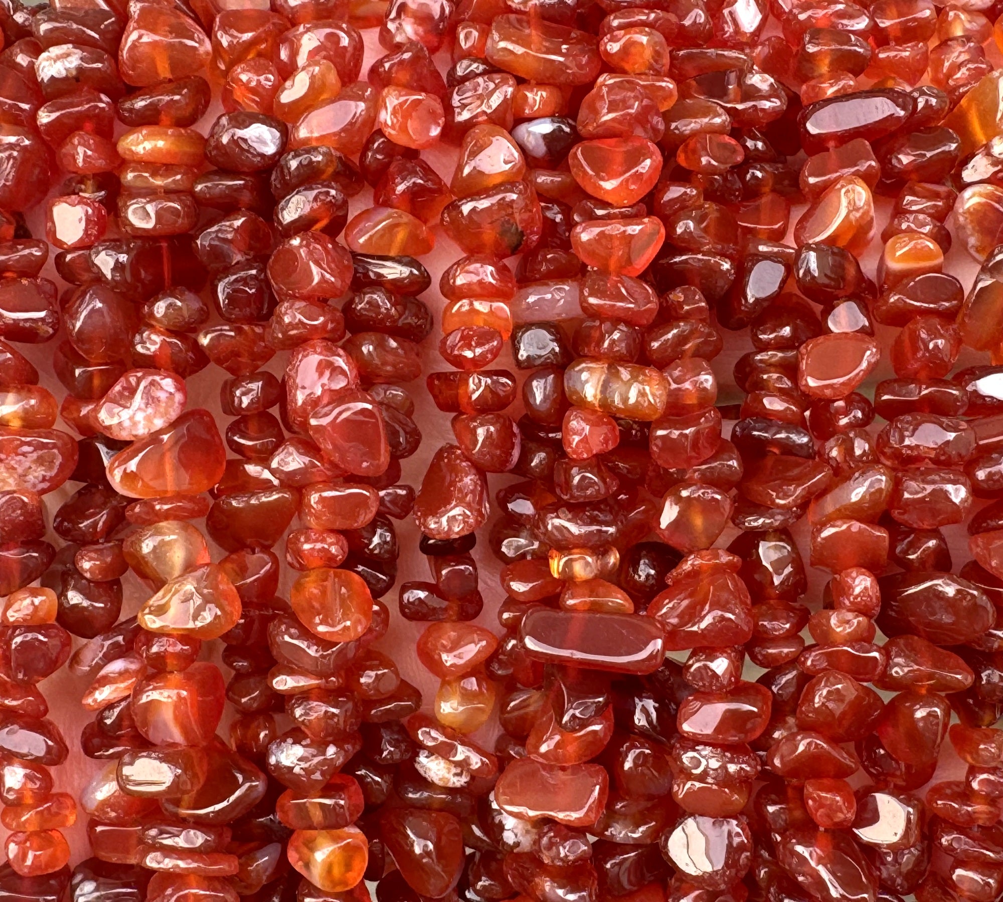 Red Carnelian 6-9mm chip beads natural gemstone chips 32" strand