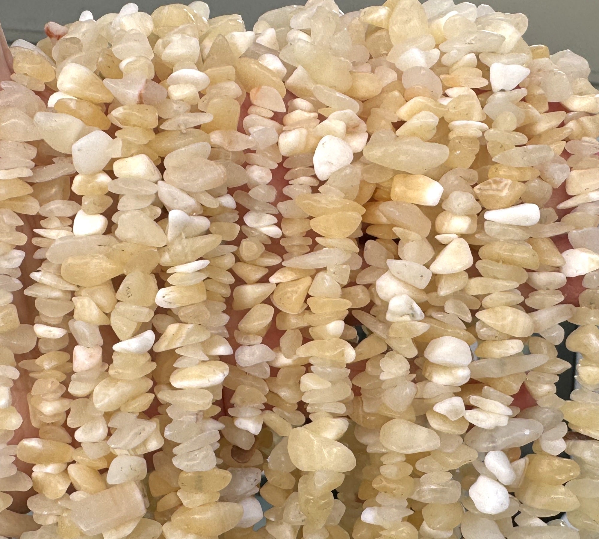 Yellow Calcite 8-12mm chip beads natural gemstone chips 30" strand