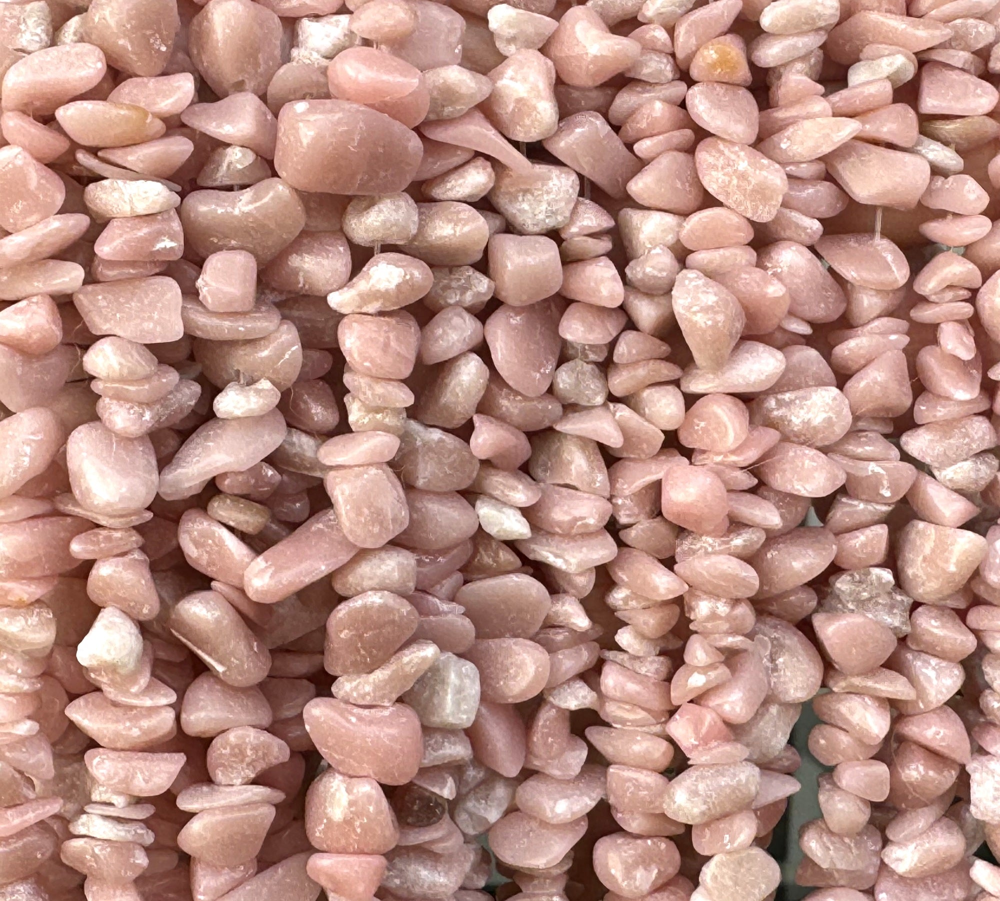 Chinese Pink Opal 7-12mm chip beads natural gemstone chips 32" strand