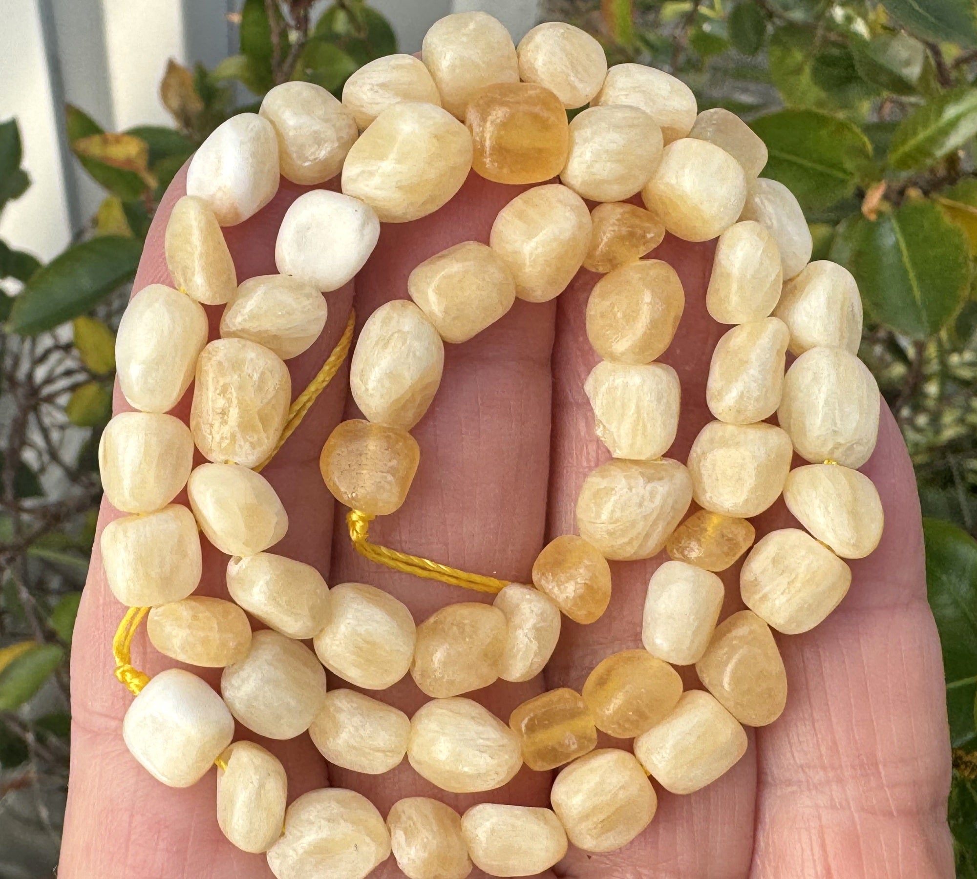 Yellow Calcite 6-8mm nuggets natural gemstone beads 15" strand