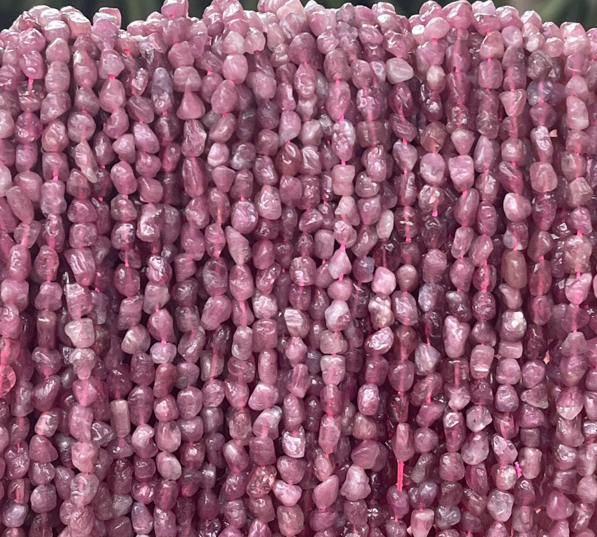 Pink Tourmaline 4-5mm tiny nuggets natural gemstone beads 15.5" strand - Oz Beads 