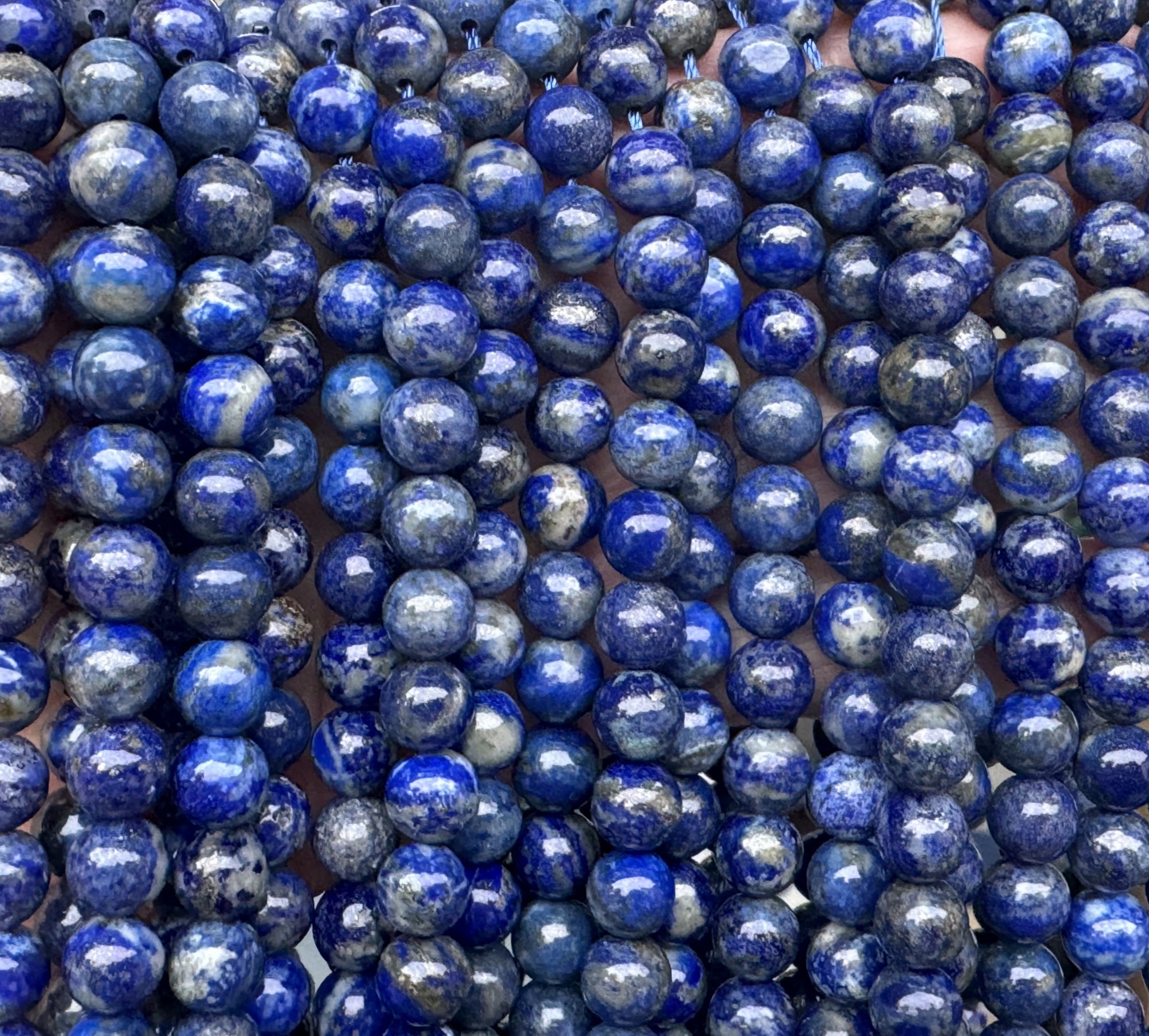 Lapis Lazuli 8mm round natural gemstone beads 15" strand