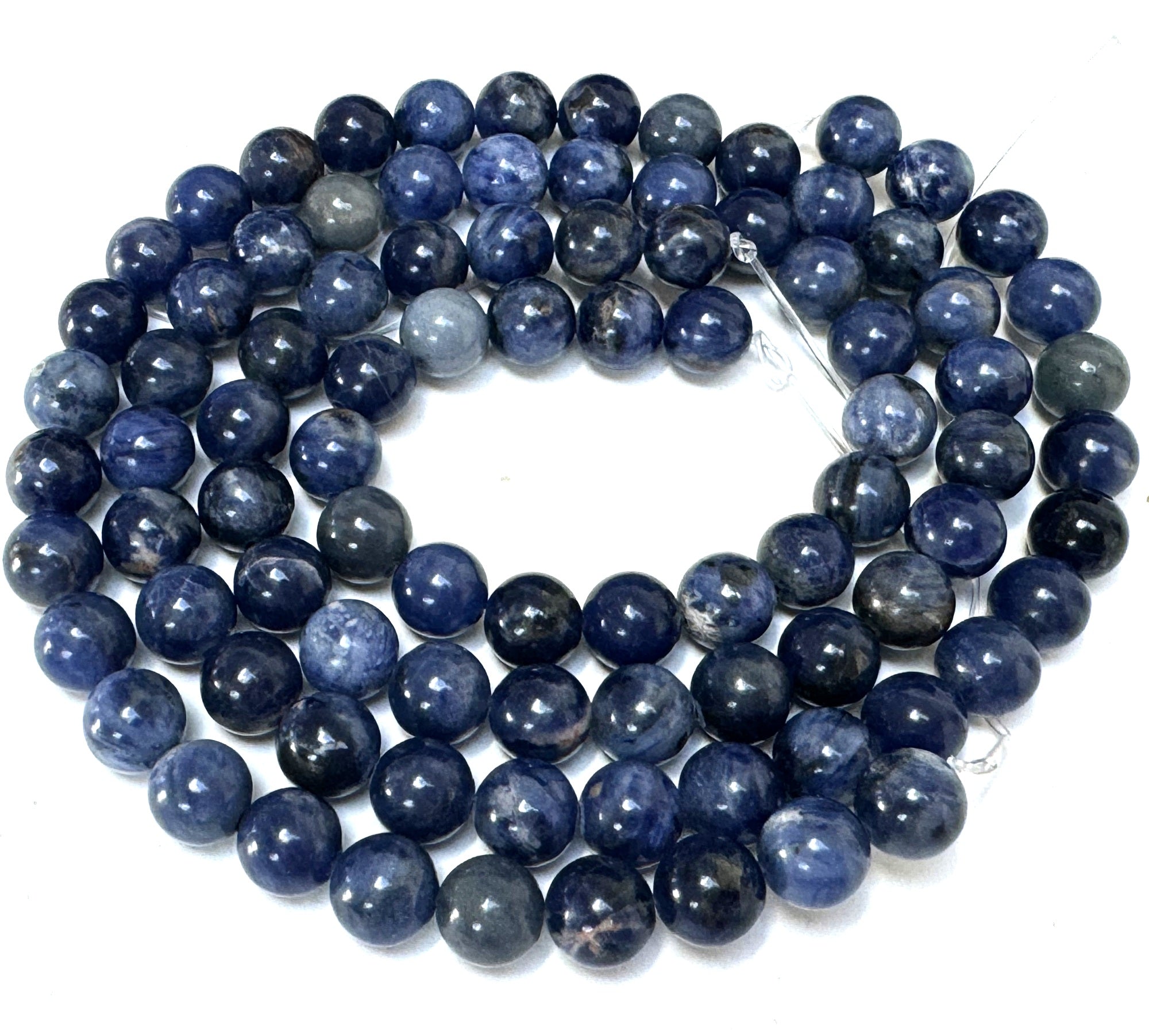 Blue Sodalite 8mm round polished natural gemstone beads 15" strand