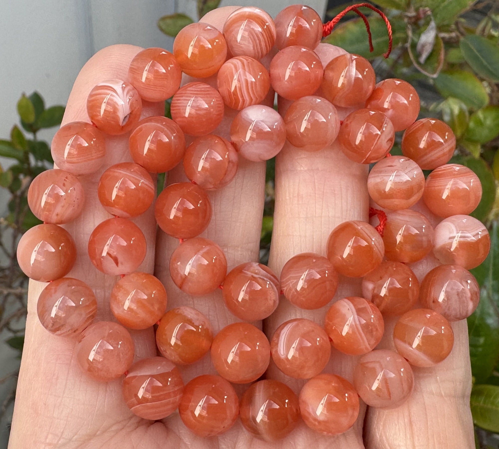 Southern Red Nanhong Agate 8mm round natural gemstone beads 15" strand