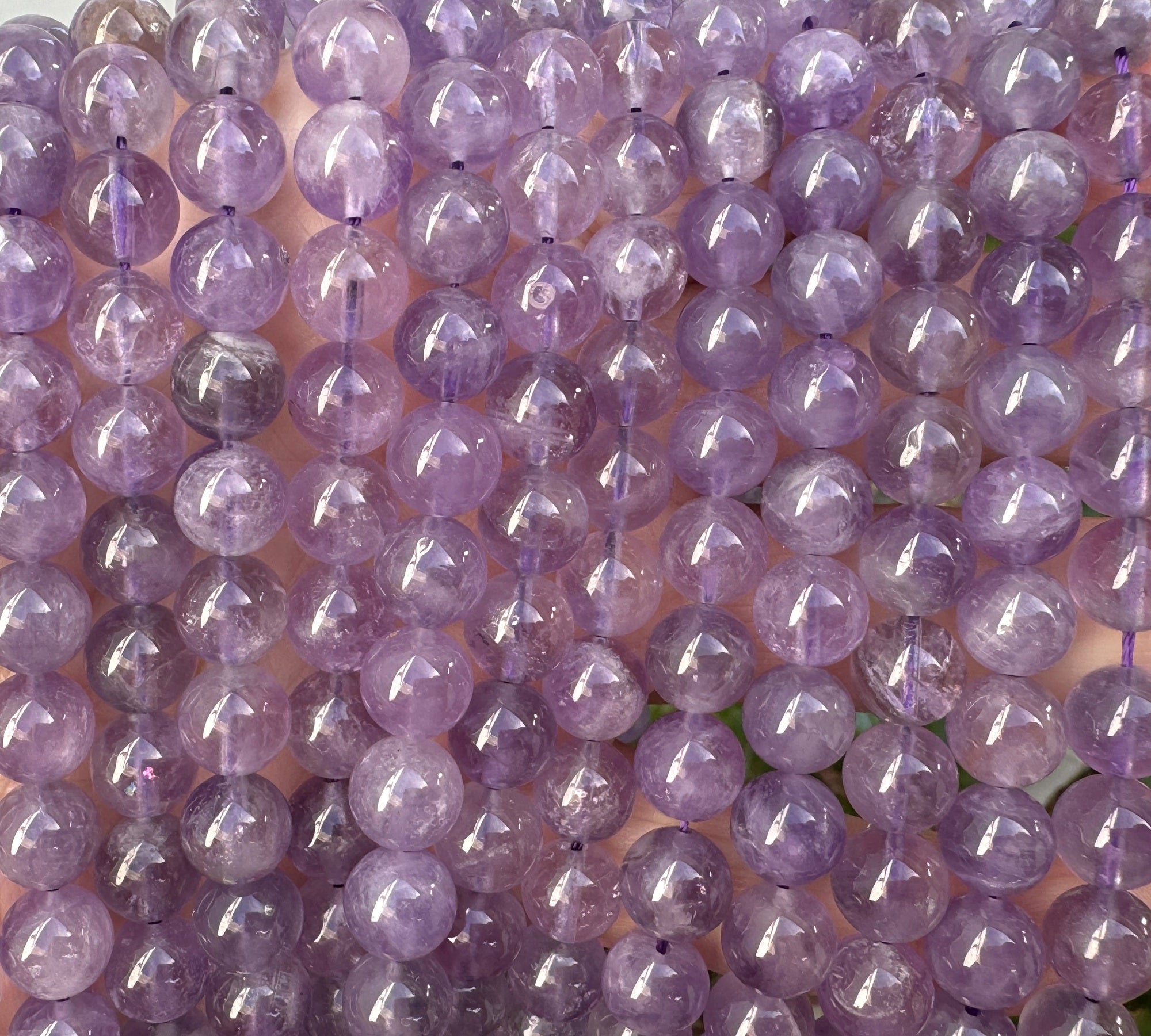 Lavender Amethyst 8mm round natural gemstone beads 15.5" strand