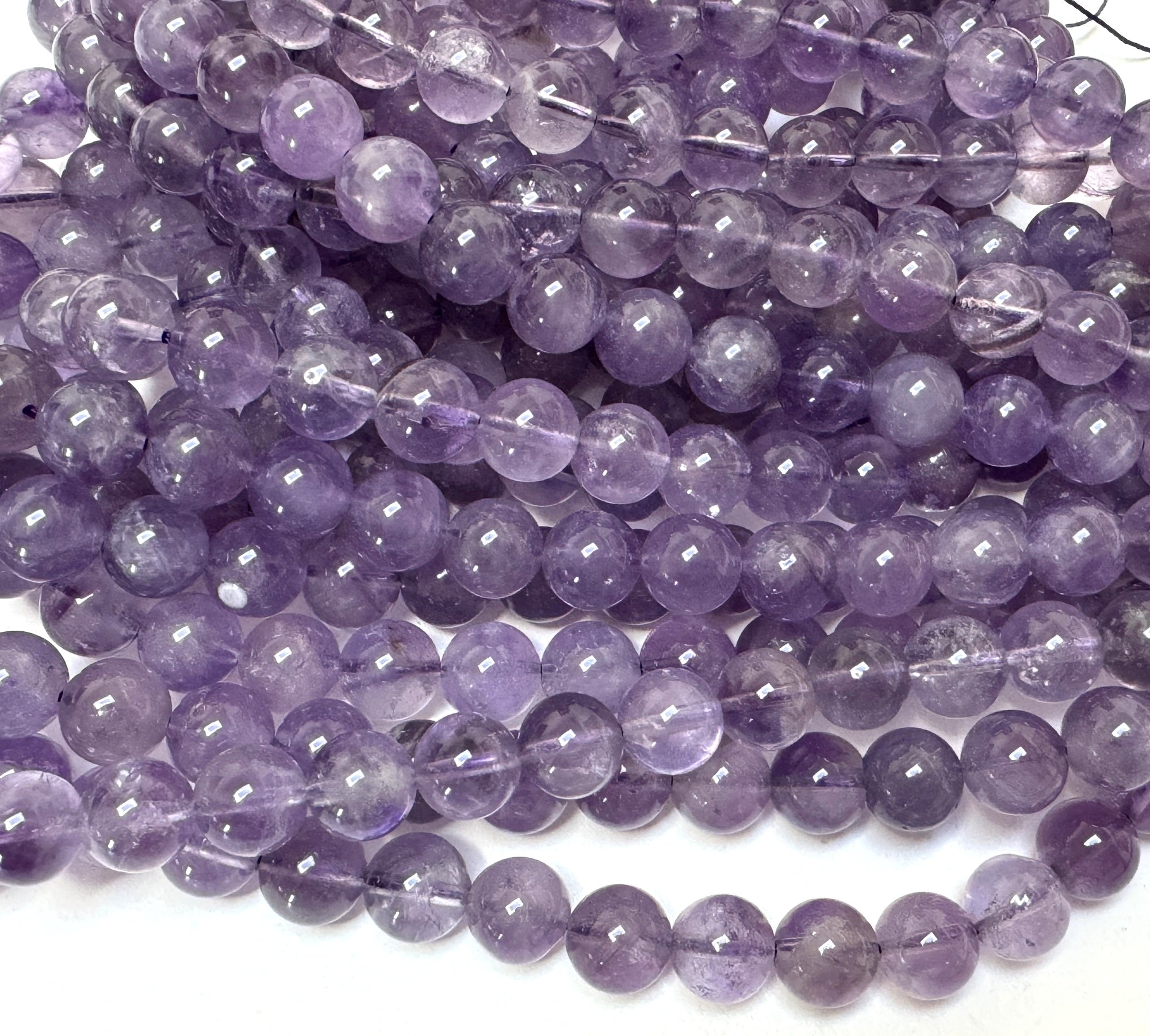 Lavender Amethyst 8mm round natural gemstone beads 15.5" strand