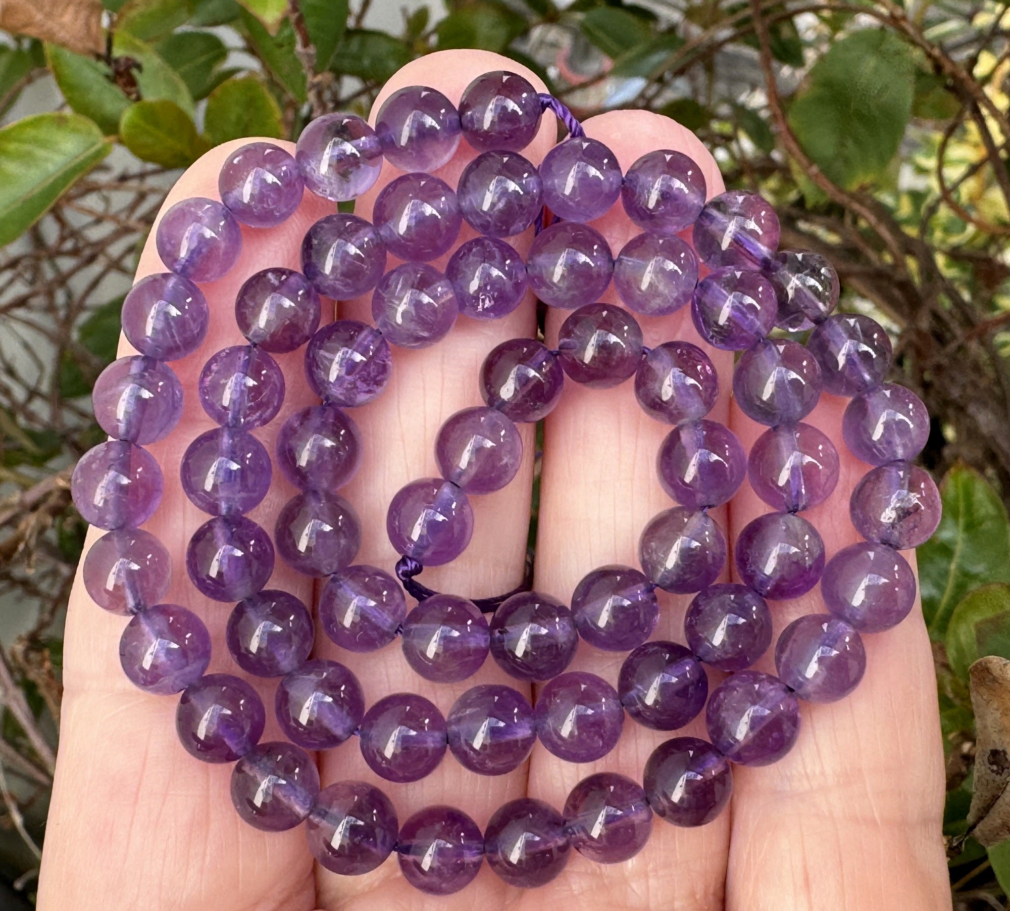 Amethyst 6mm round natural gemstone beads 15.5" strand