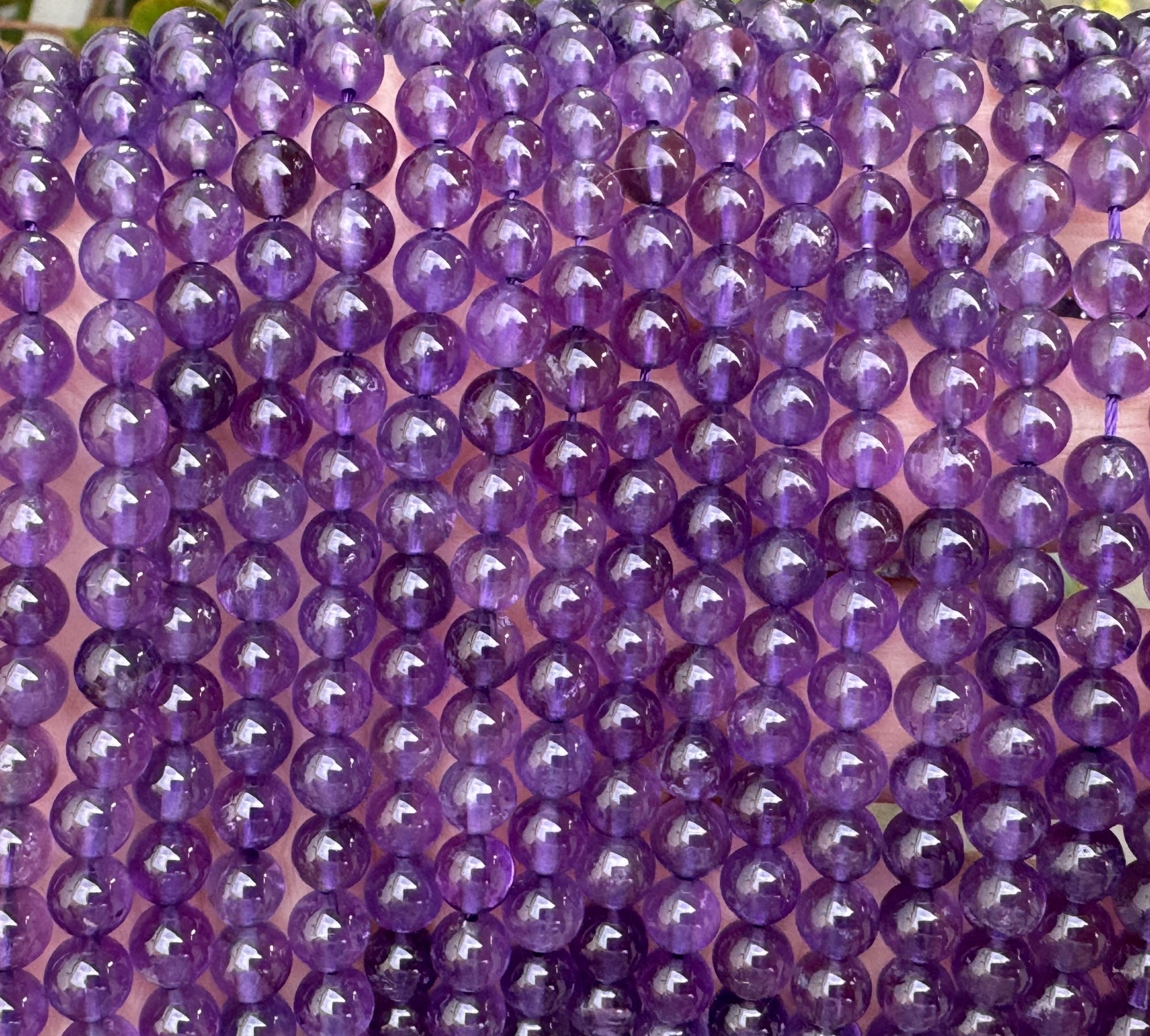 Amethyst 6mm round natural gemstone beads 15.5" strand