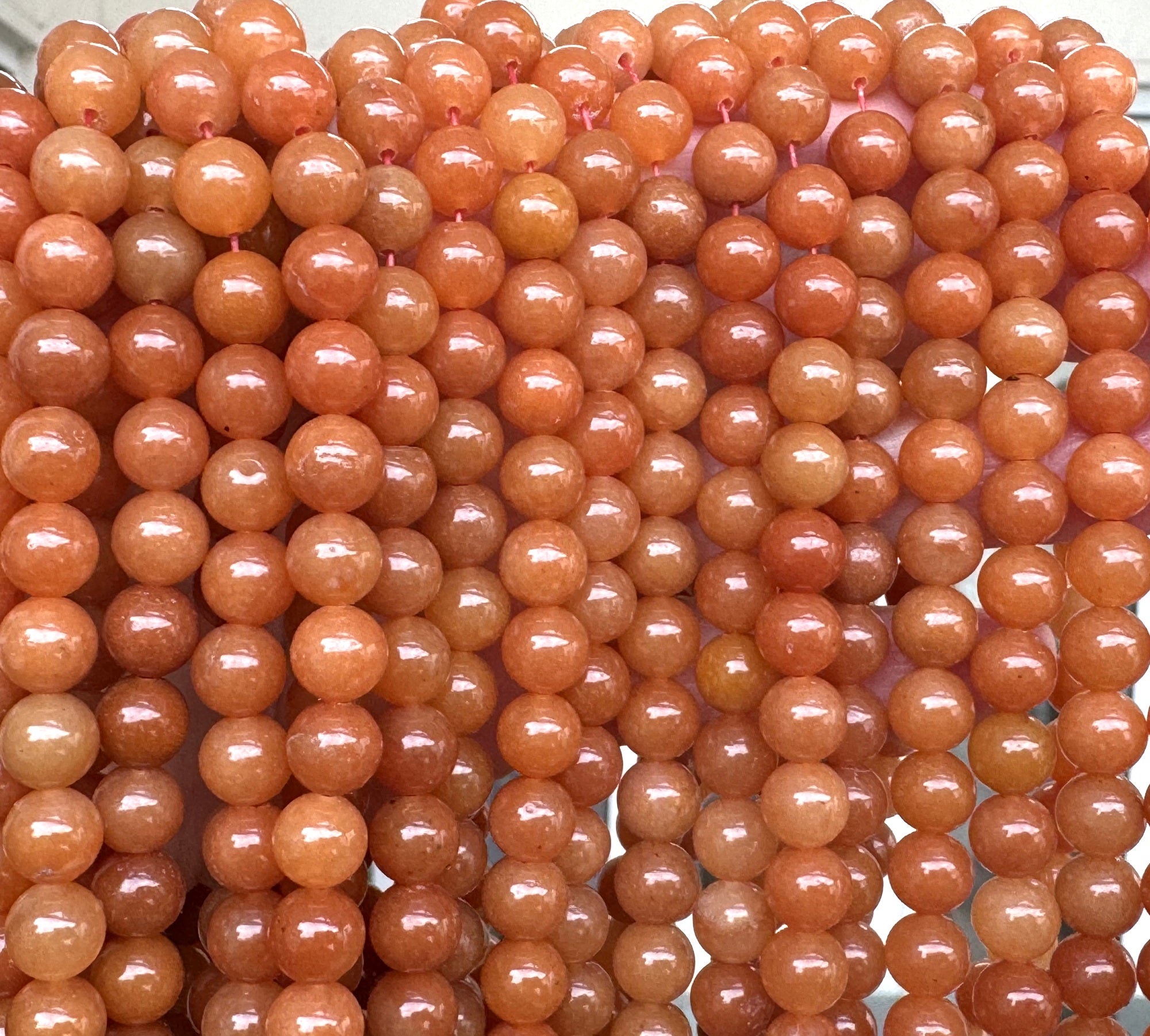 Red Aventurine 8mm round natural gemstone beads 15" strand