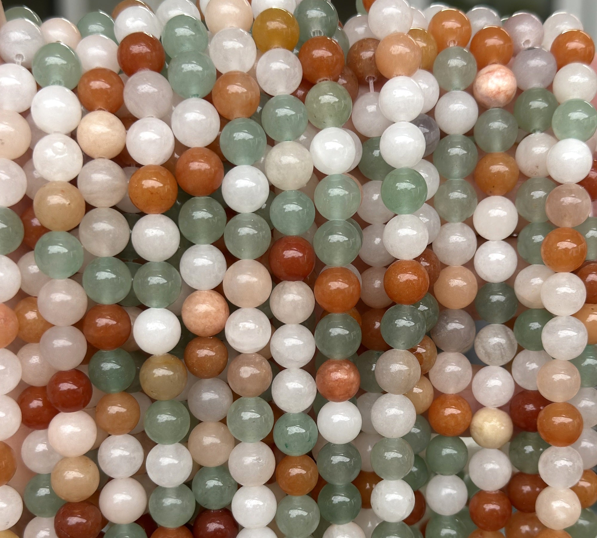 Mix Color Aventurine 8mm round natural gemstone beads 15" strand