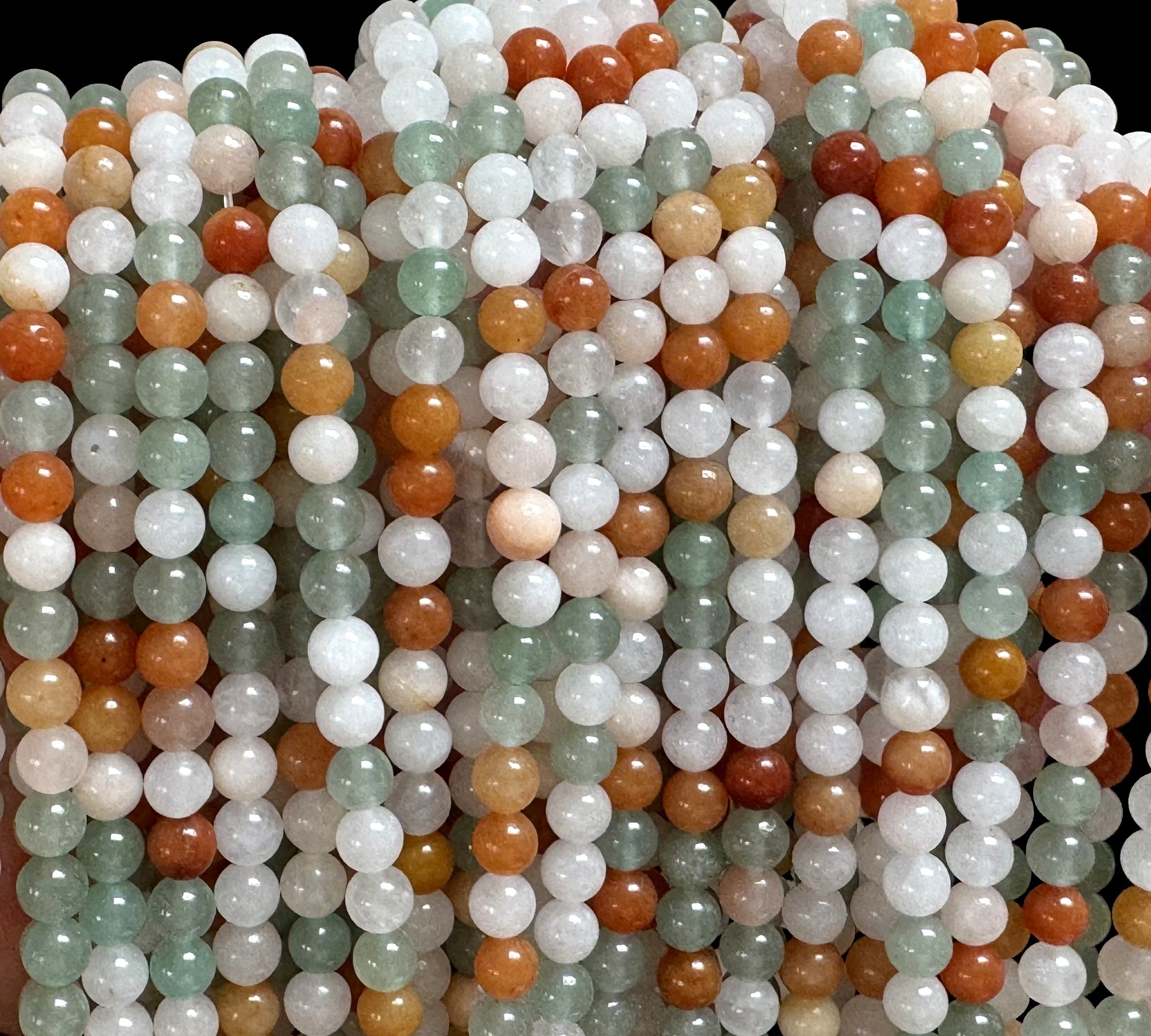 Mix Color Aventurine 6mm round natural gemstone beads 15" strand