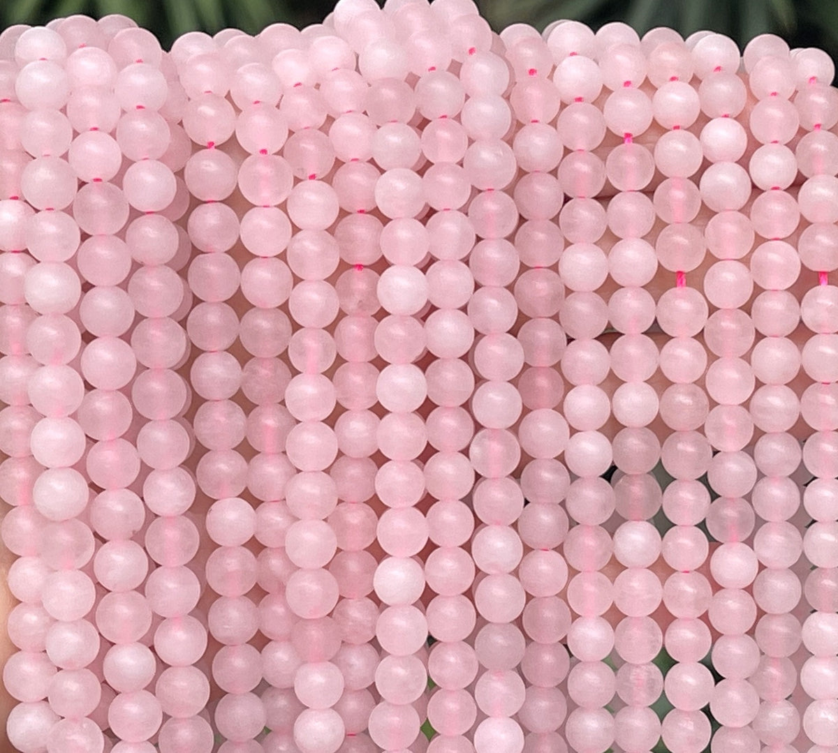 Rose Quartz matte 6mm round natural gemstone beads 15.5" strand - Oz Beads 