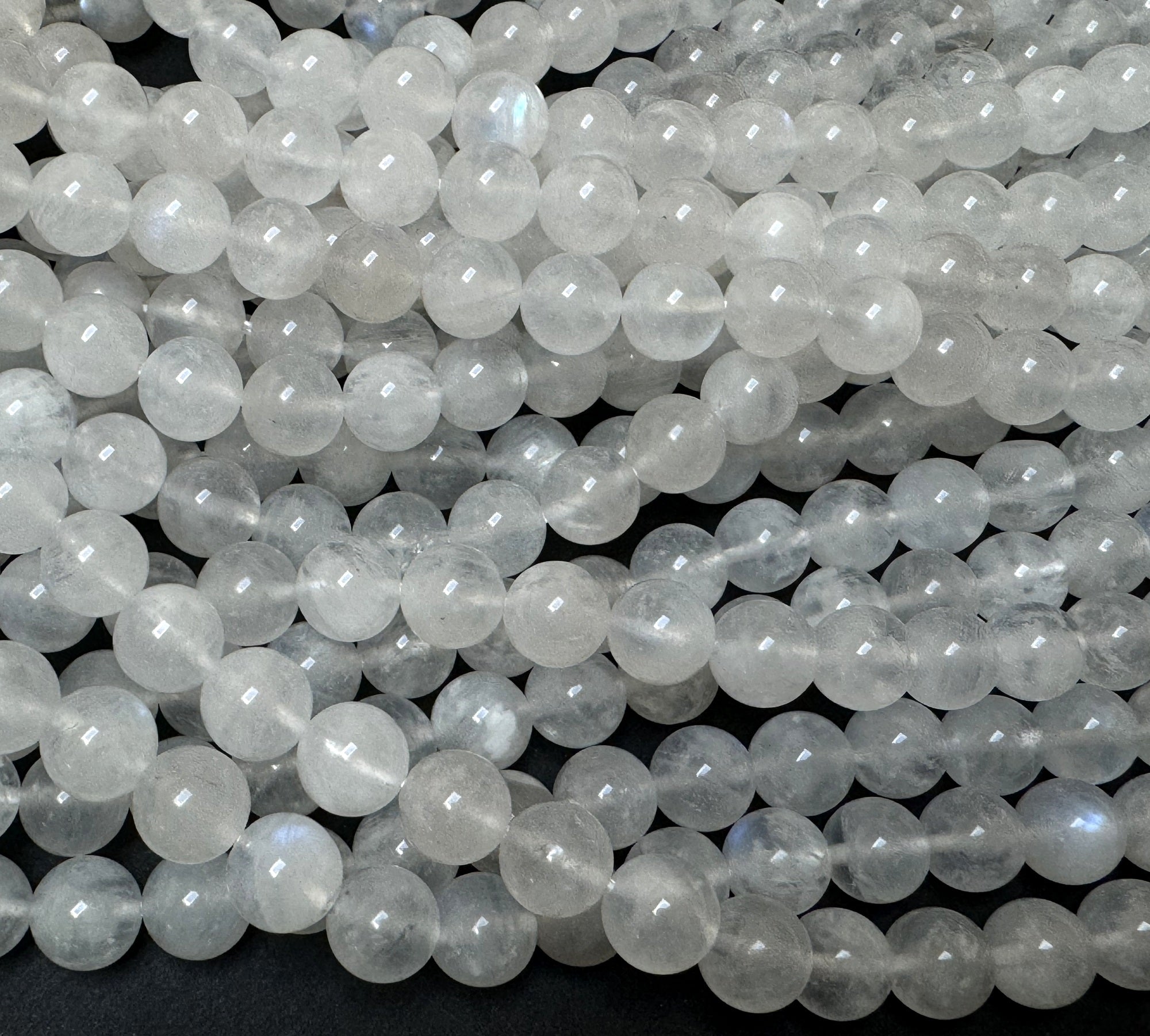 Rainbow Moonstone 8mm round natural gemstone beads 15" strand