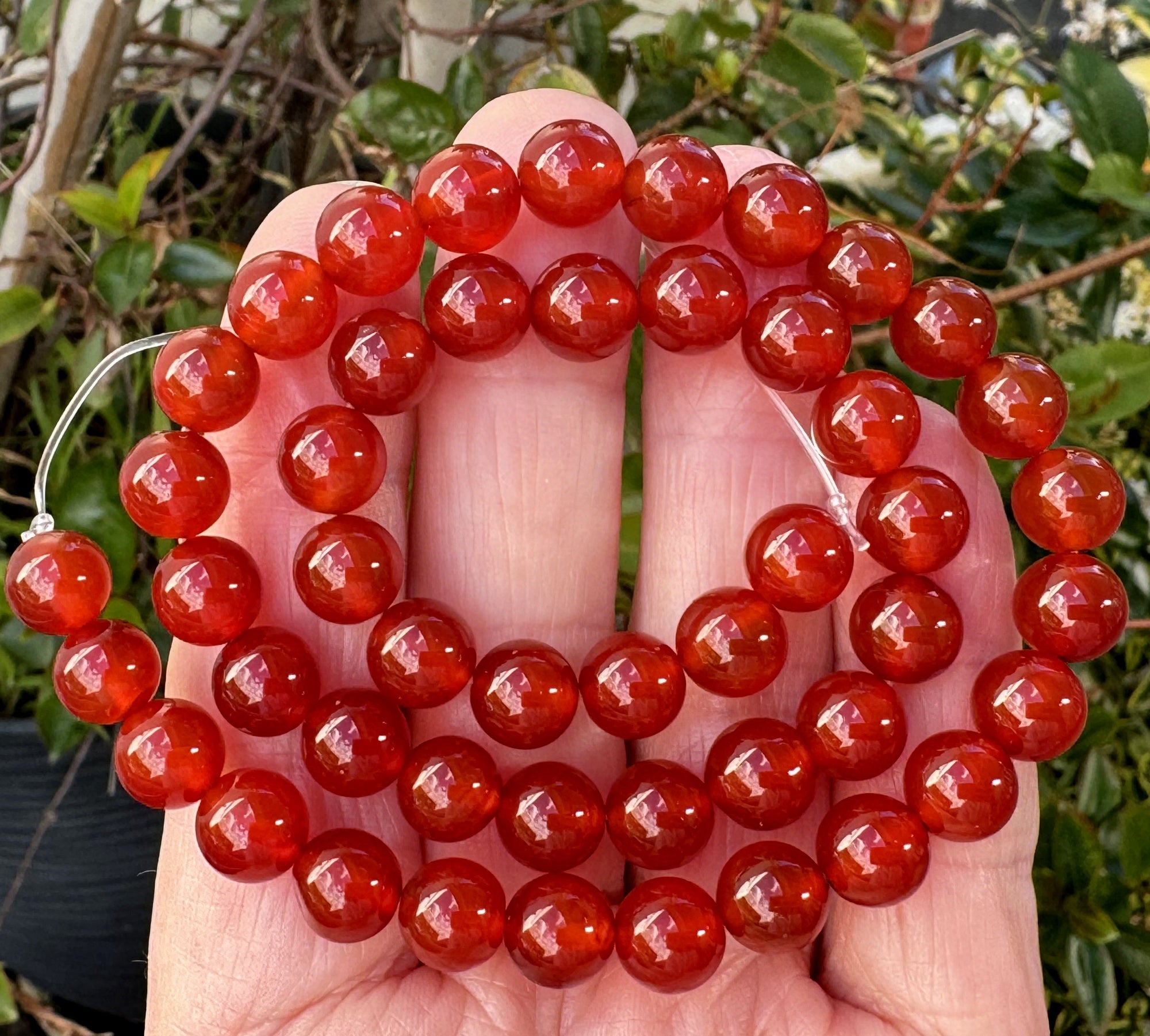 Red Carnelian Agate 8mm round gemstone beads 15" strand