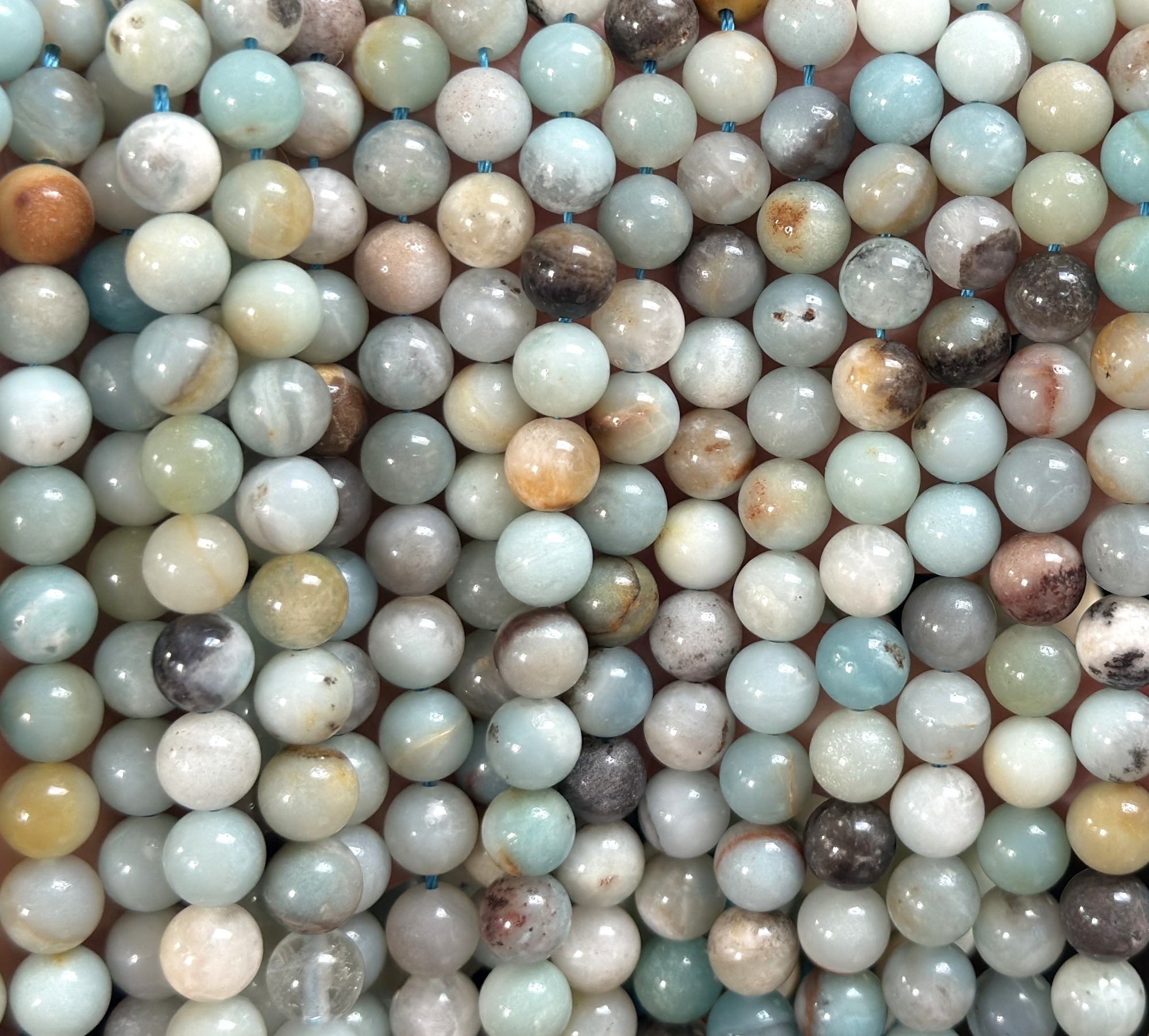 Amazonite 8mm round polished gemstone beads 15.5" strand