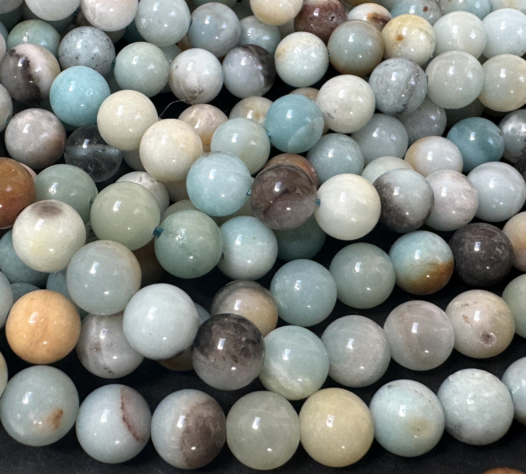 Amazonite 8mm round polished gemstone beads 15.5" strand