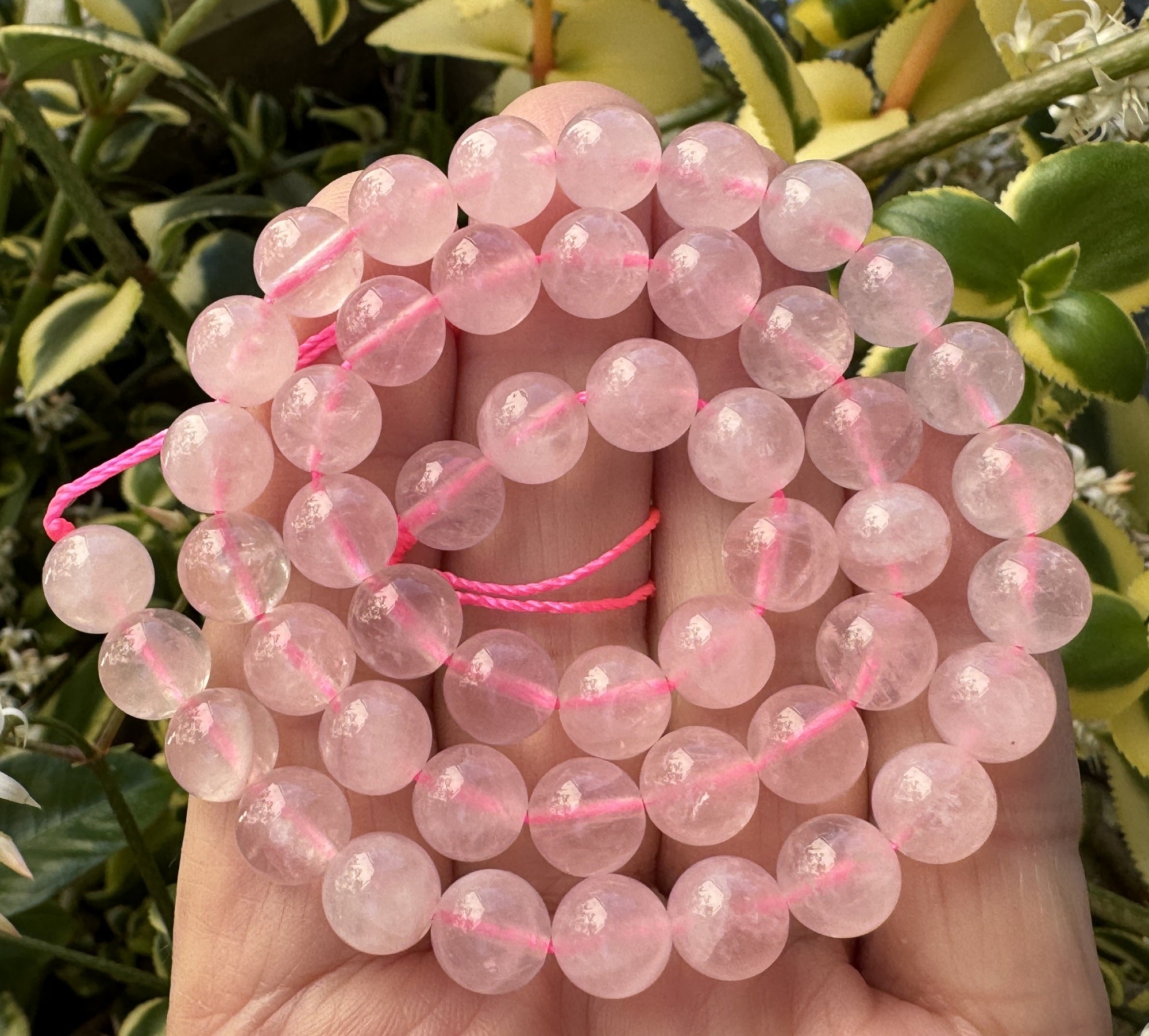 Madagascar Rose Quartz 8mm round natural gemstone beads 15.5" strand