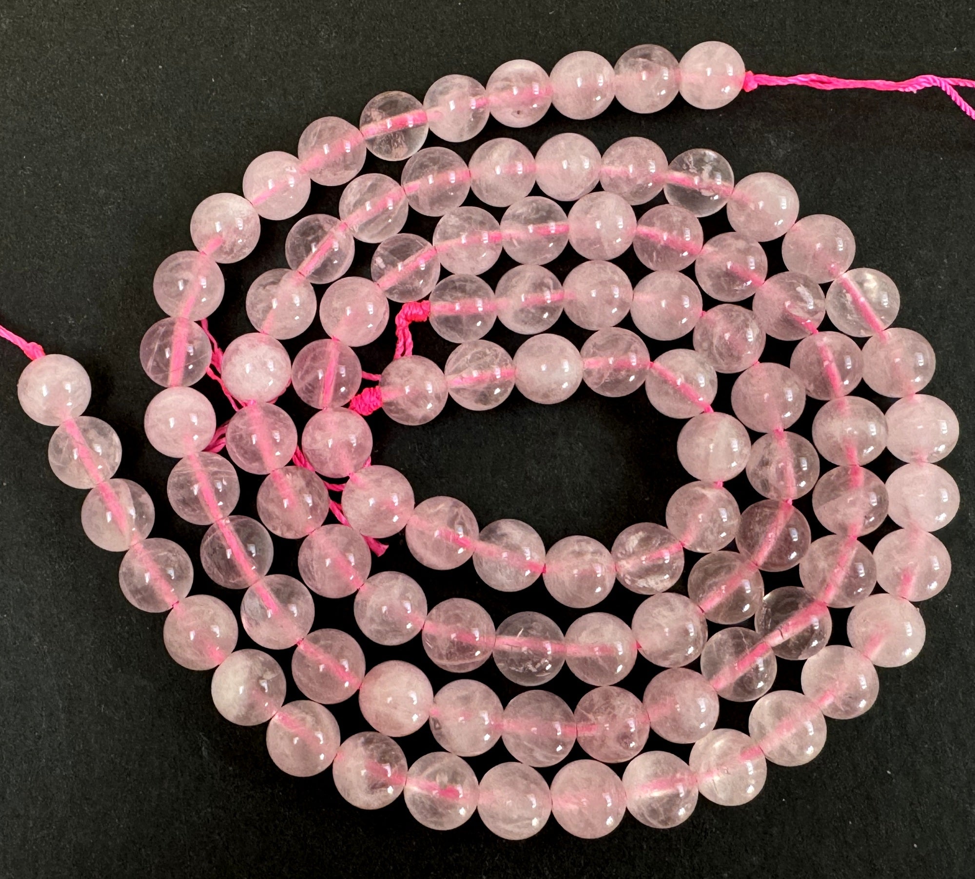 Madagascar Rose Quartz 8mm round natural gemstone beads 15.5" strand