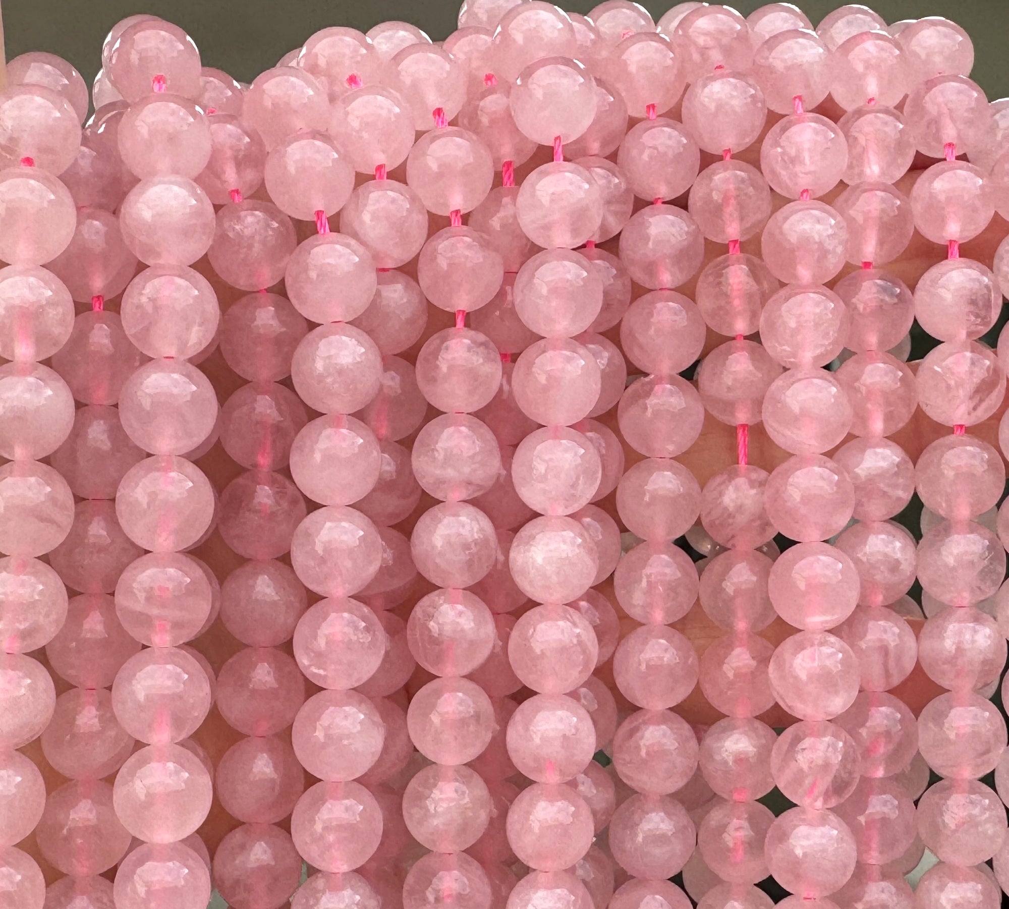 Madagascar Rose Quartz 10mm round natural gemstone beads 15" strand