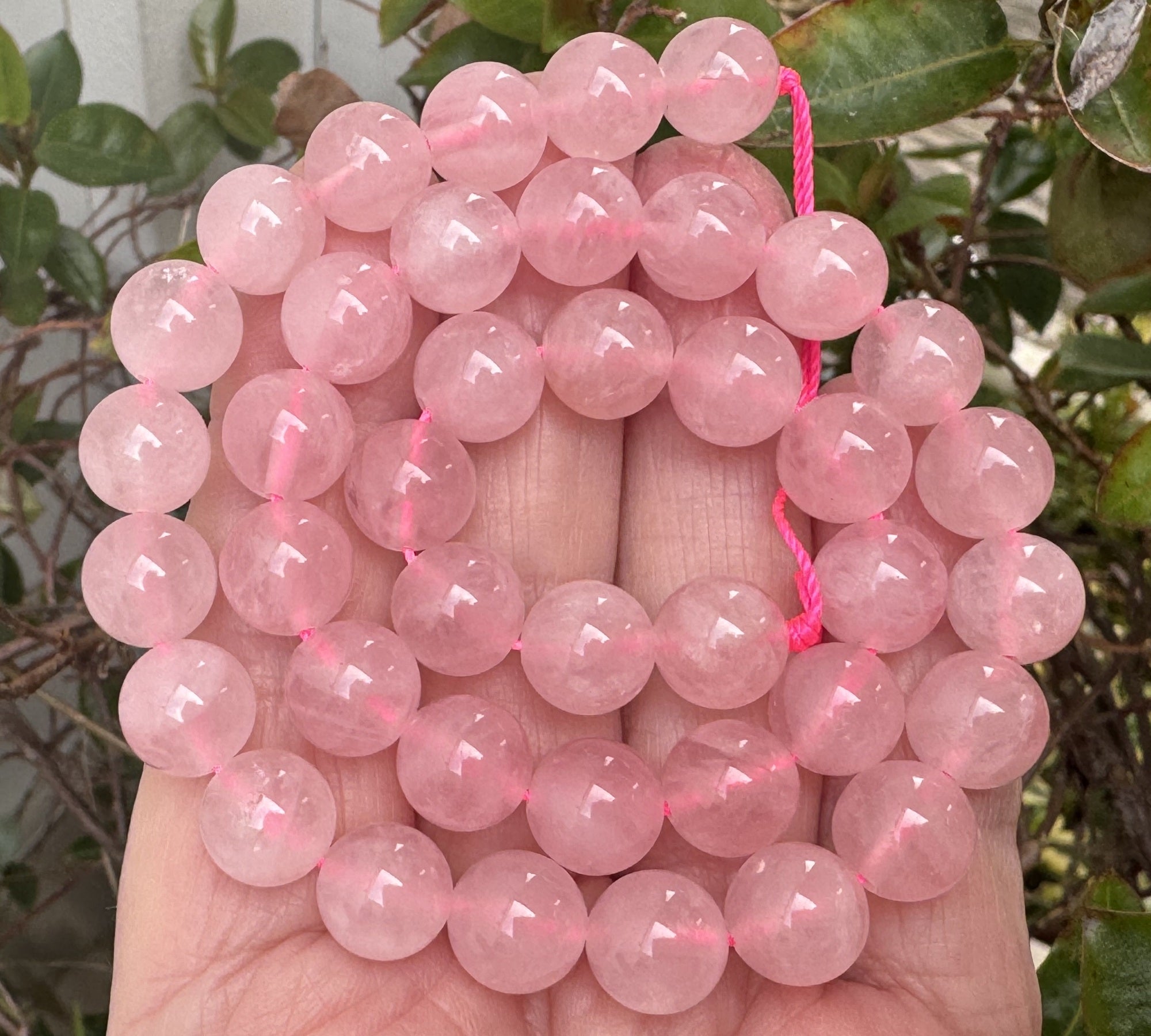 Madagascar Rose Quartz 10mm round natural gemstone beads 15" strand