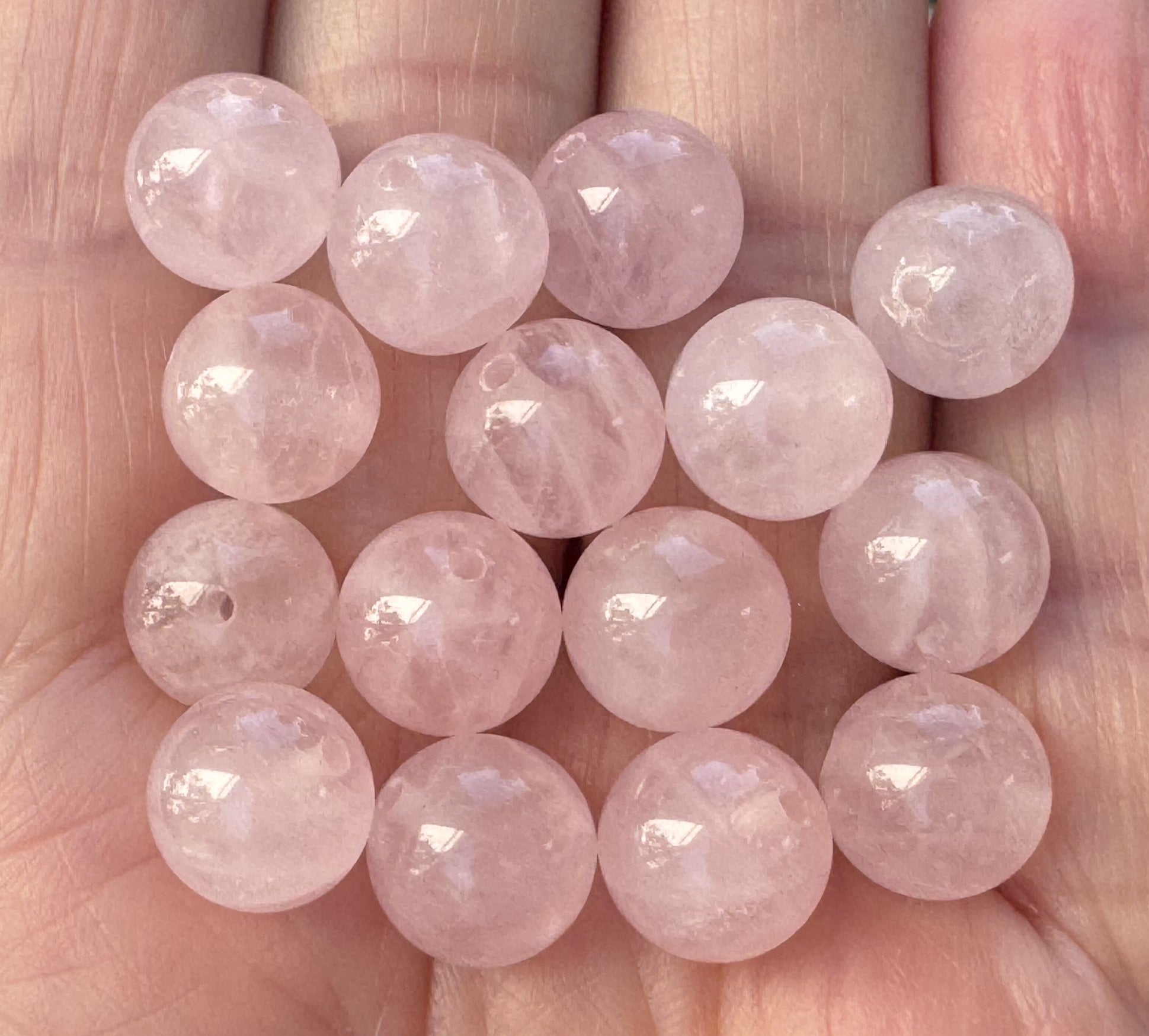 Madagascar Rose Quartz 10mm round natural gemstone beads 15" strand