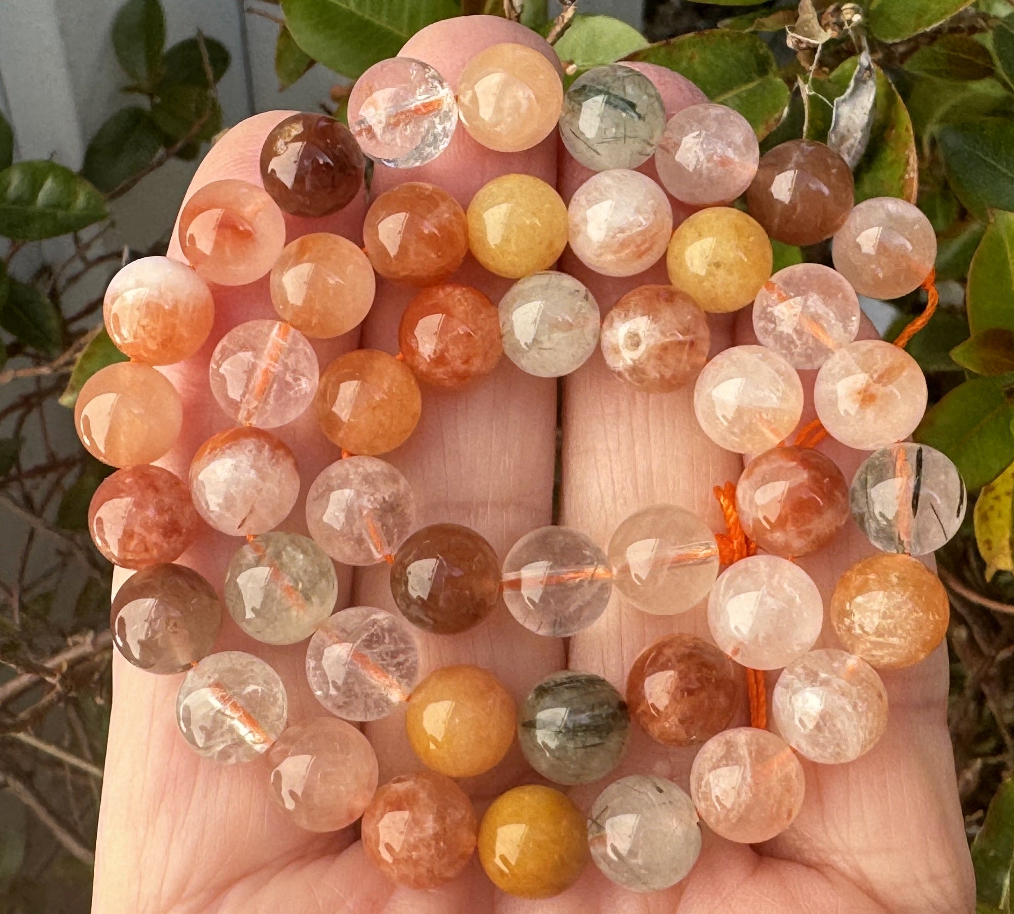 Fu Lu Shou Quartz 8mm round natural gemstone beads 15.5" strand