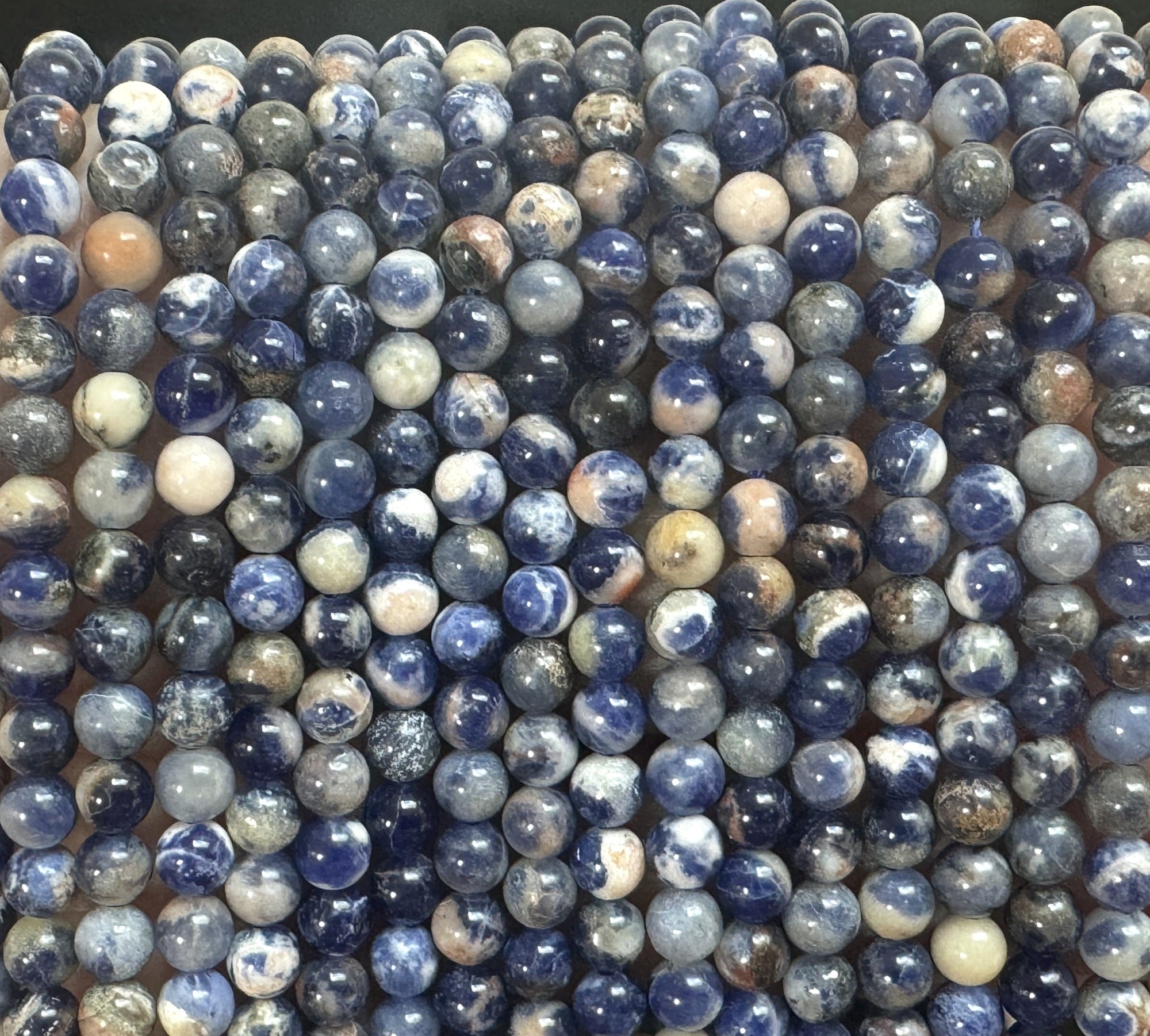 Sunset Sodalite 4mm round natural gemstone beads 15.5" strand