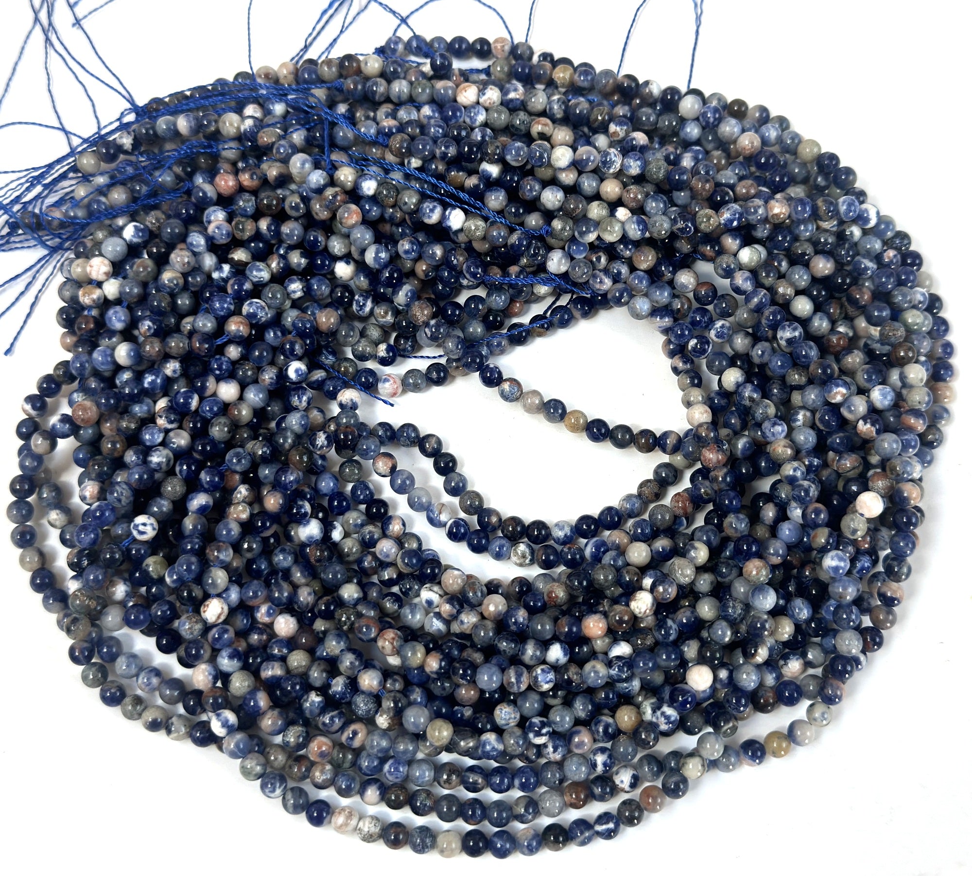 Sunset Sodalite 4mm round natural gemstone beads 15.5" strand