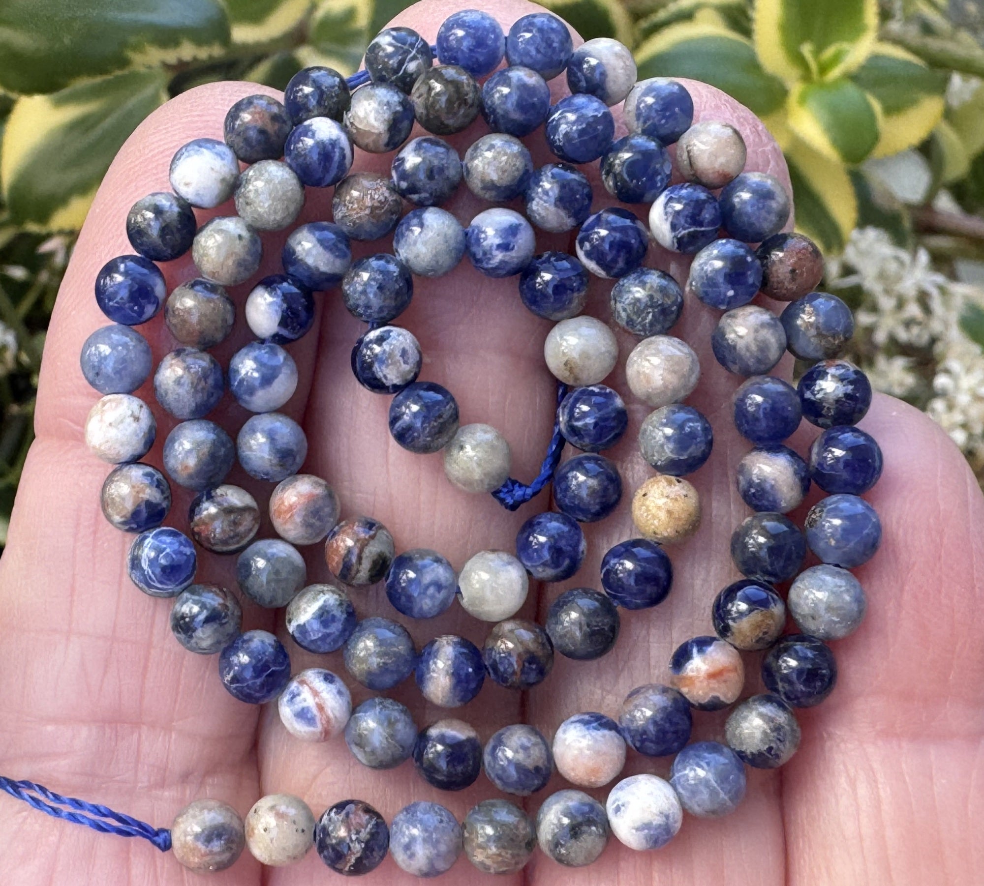 Sunset Sodalite 4mm round natural gemstone beads 15.5" strand