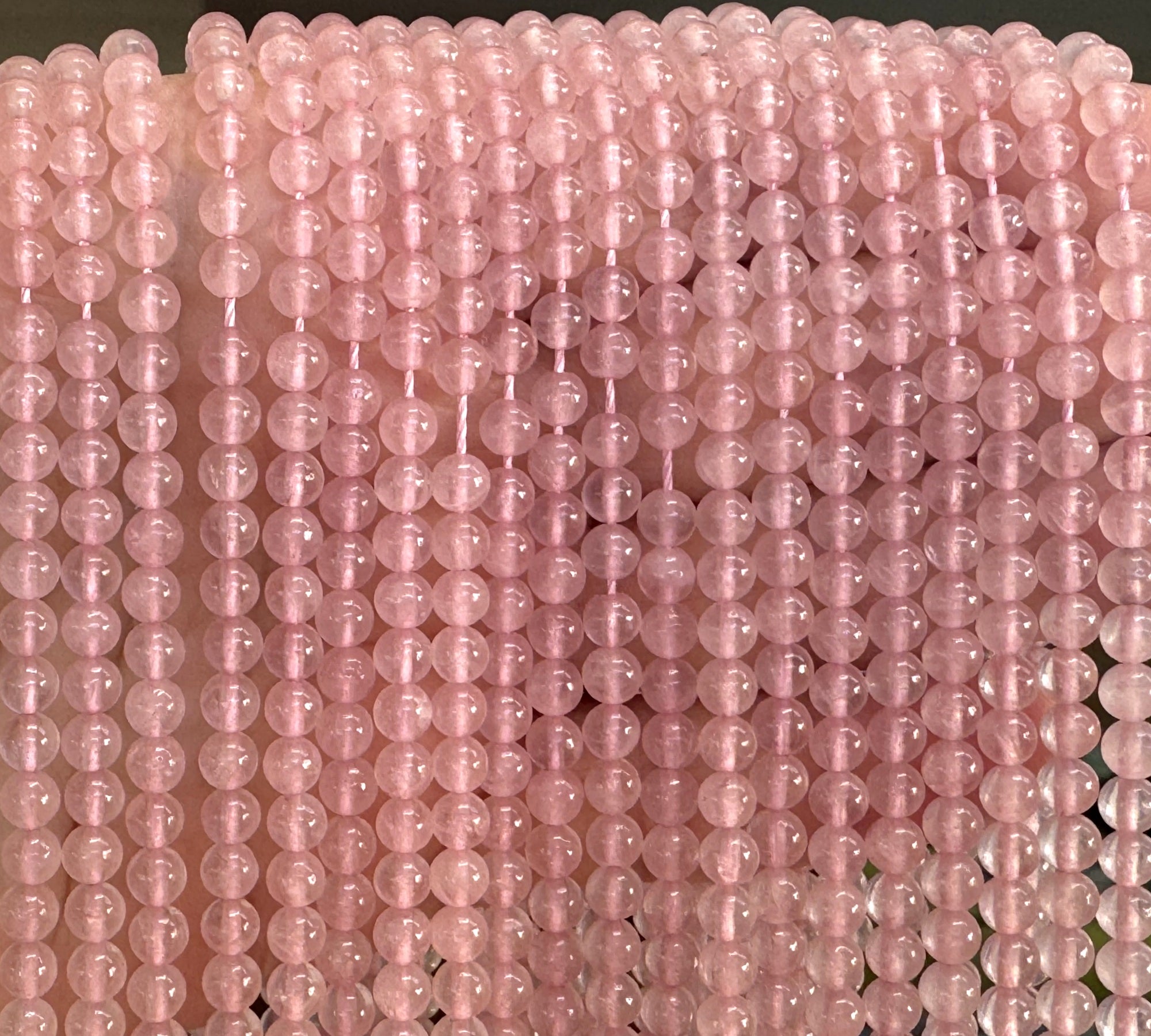 Rose Quartz 4mm round natural gemstone beads 15.5" strand