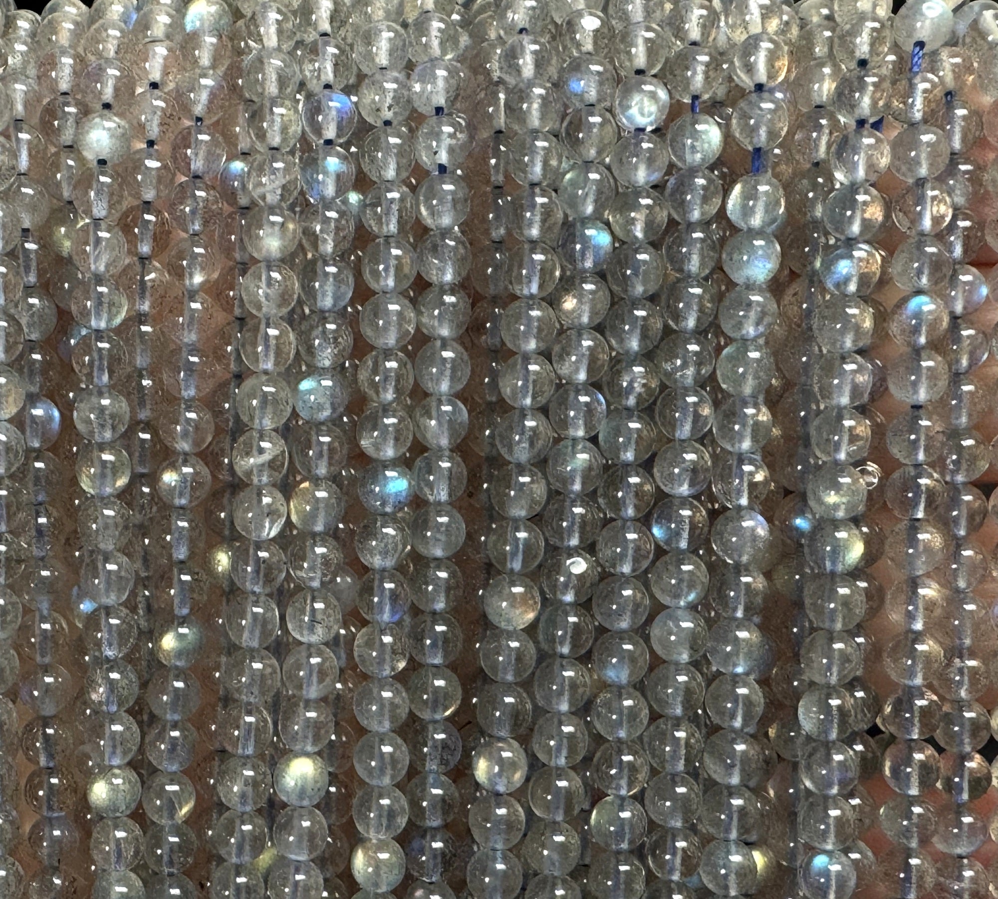 Madagascar Labradorite 4mm round natural gemstone beads 15.5" strand