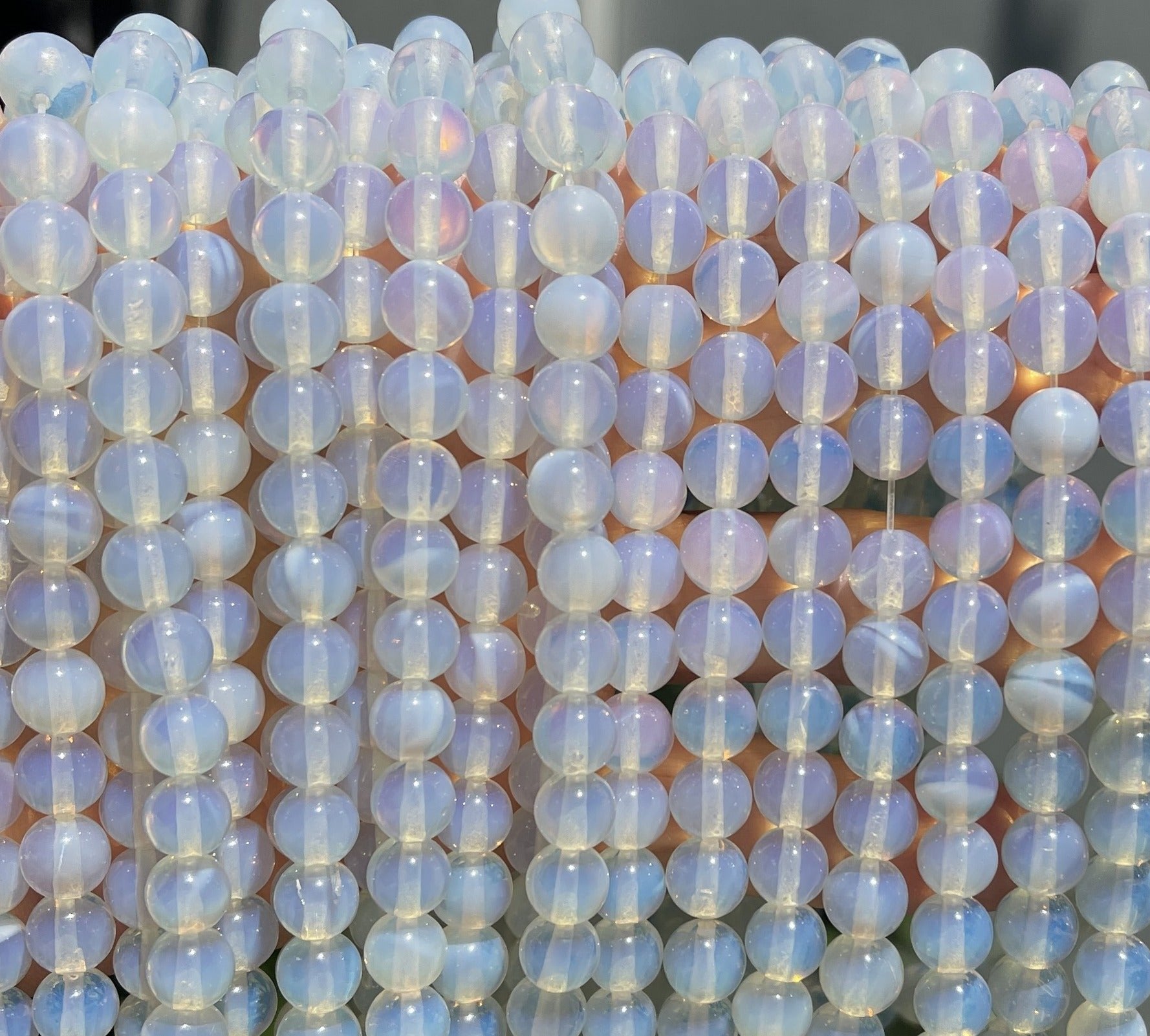 Opalite 8mm round beads 15" strand