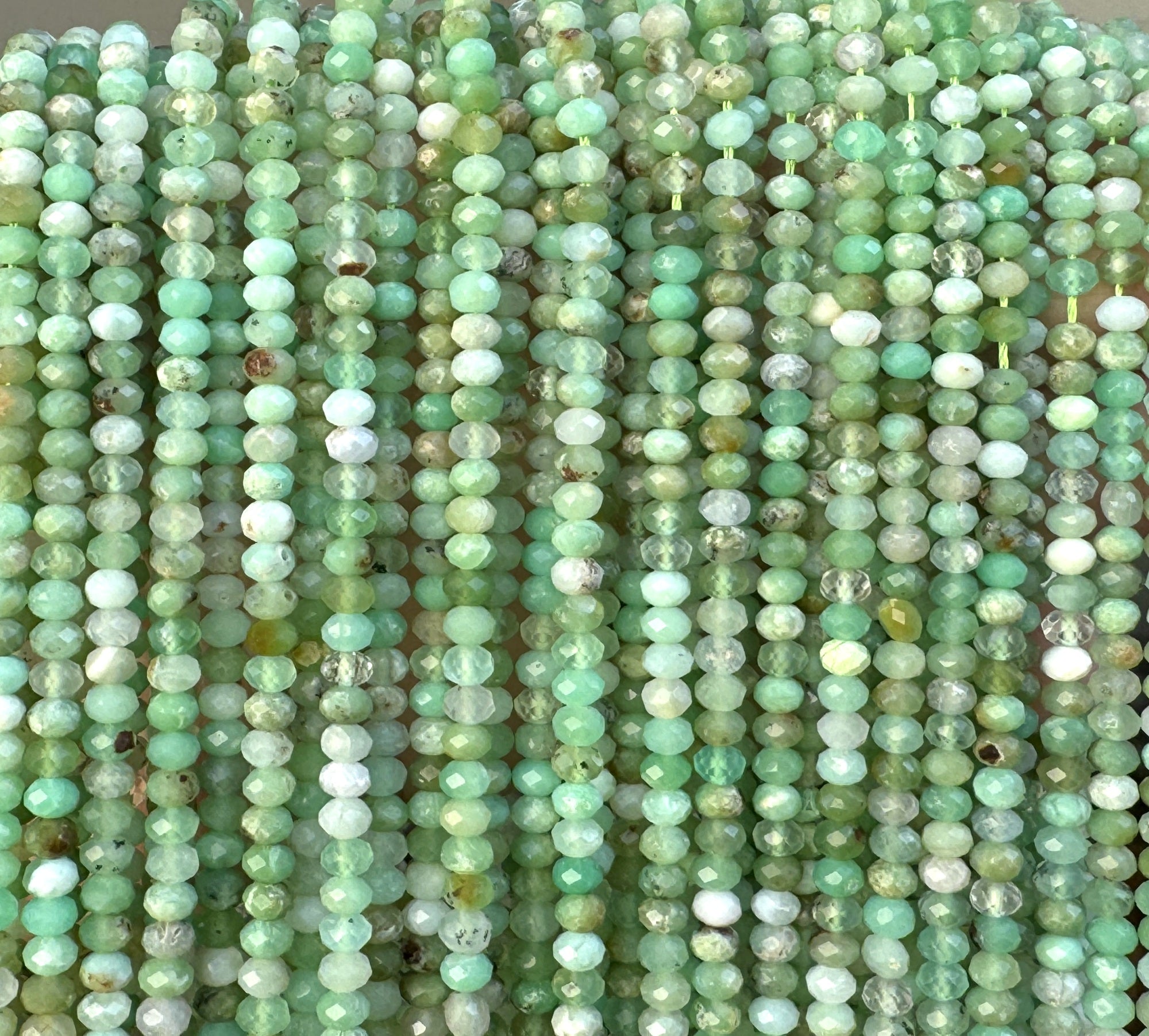 Chrysoprase Australian Jade 4x3mm faceted rondelle natural gemstone beads 15.5" strand