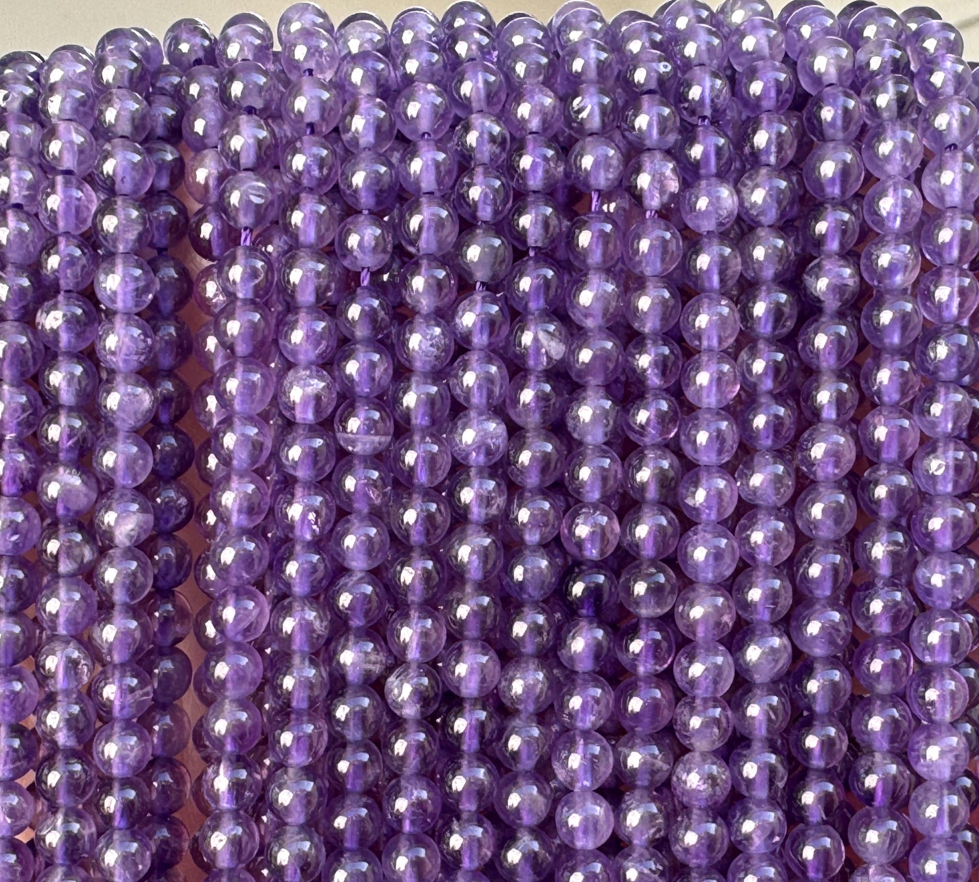 Amethyst 4mm round natural gemstone beads 15.5" strand