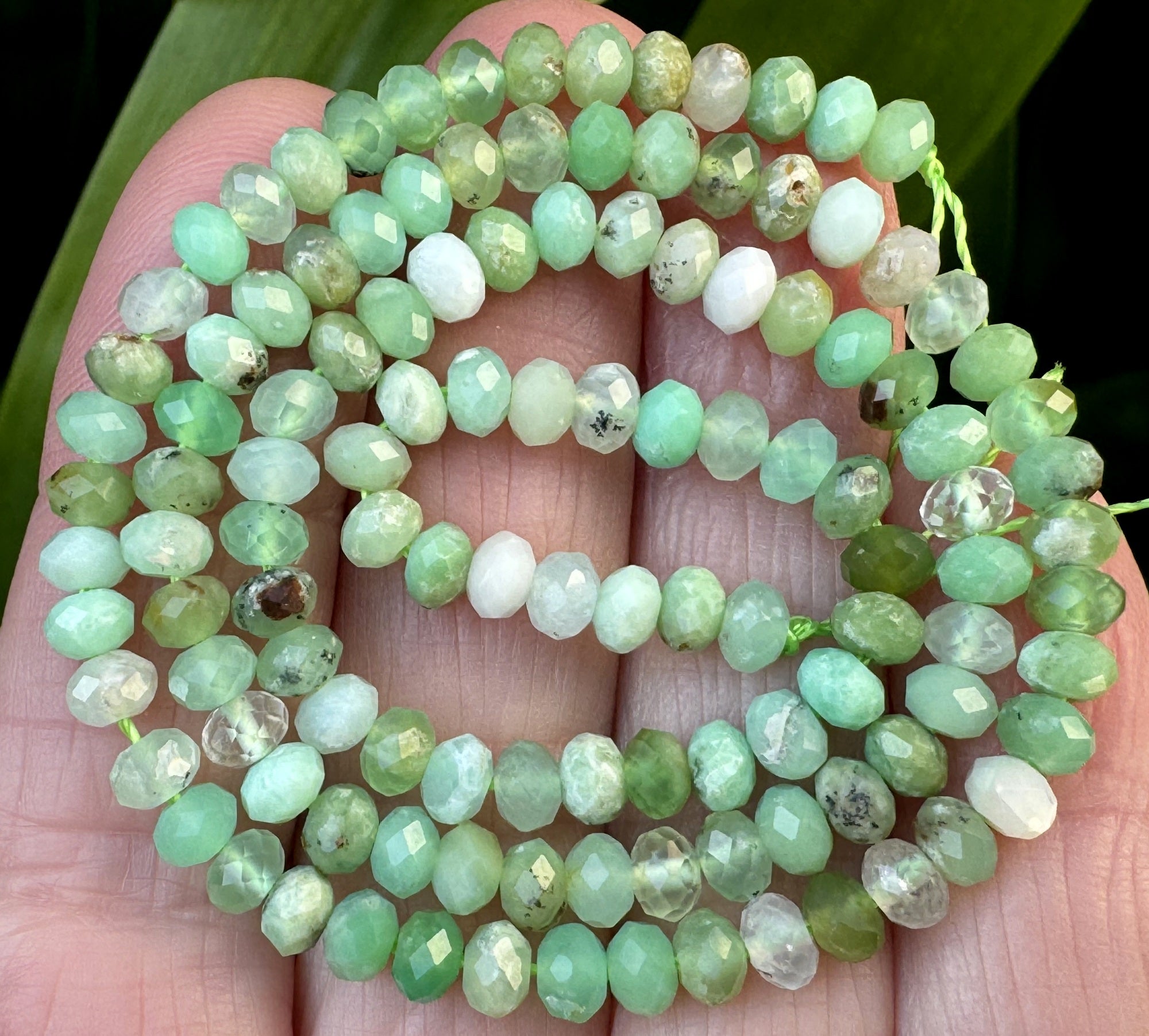 Chrysoprase Australian Jade 4x3mm faceted rondelle natural gemstone beads 15.5" strand