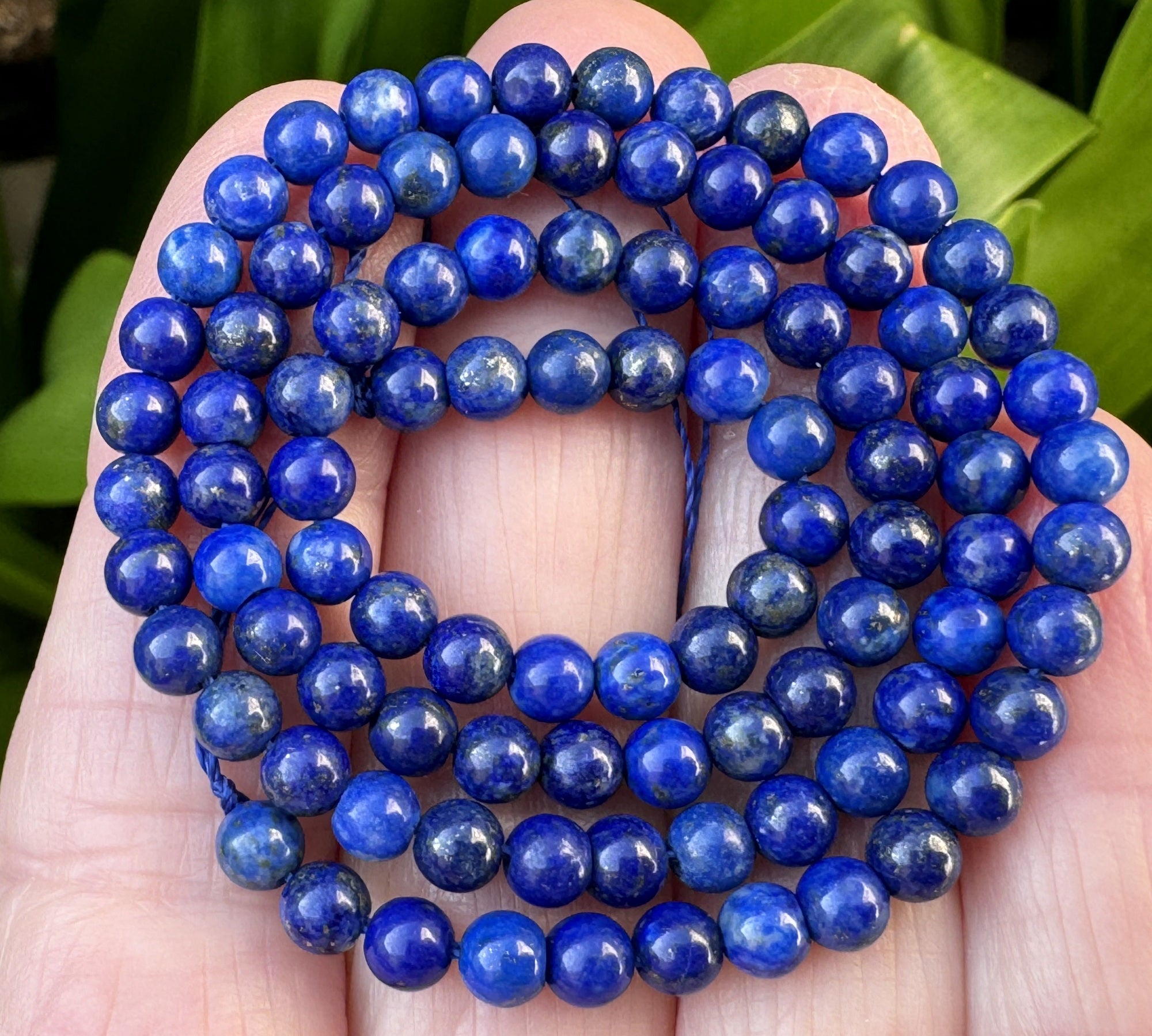 Lapis Lazuli 4mm round natural gemstone beads 16" strand