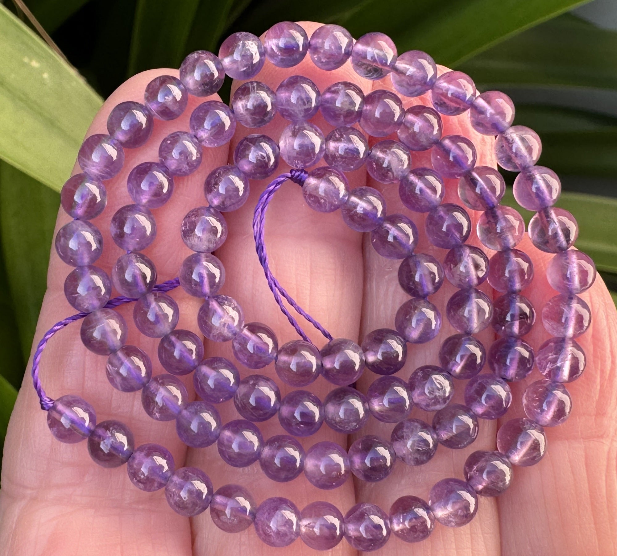 Amethyst 4mm round natural gemstone beads 15.5" strand