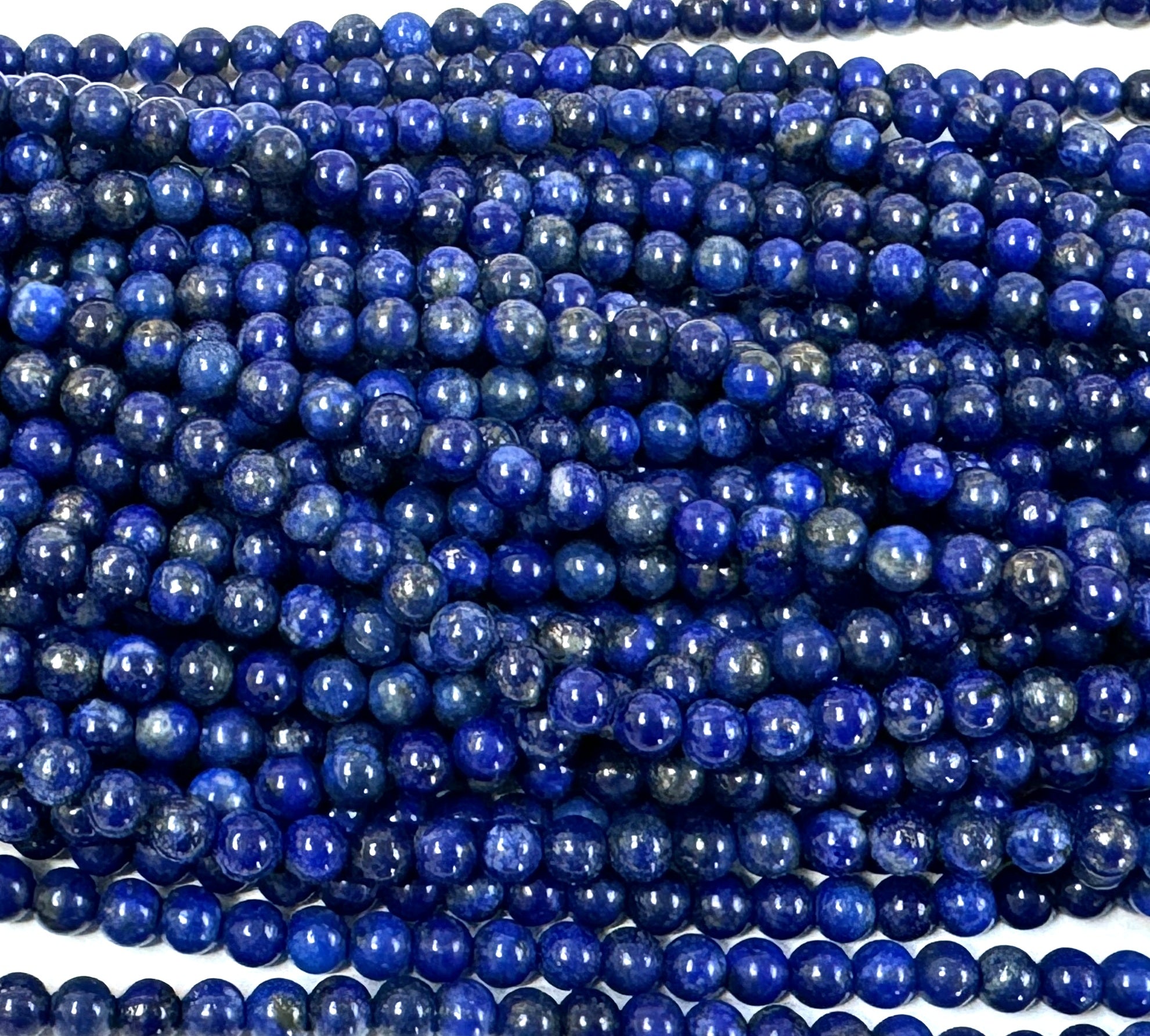 Lapis Lazuli 4mm round natural gemstone beads 16" strand