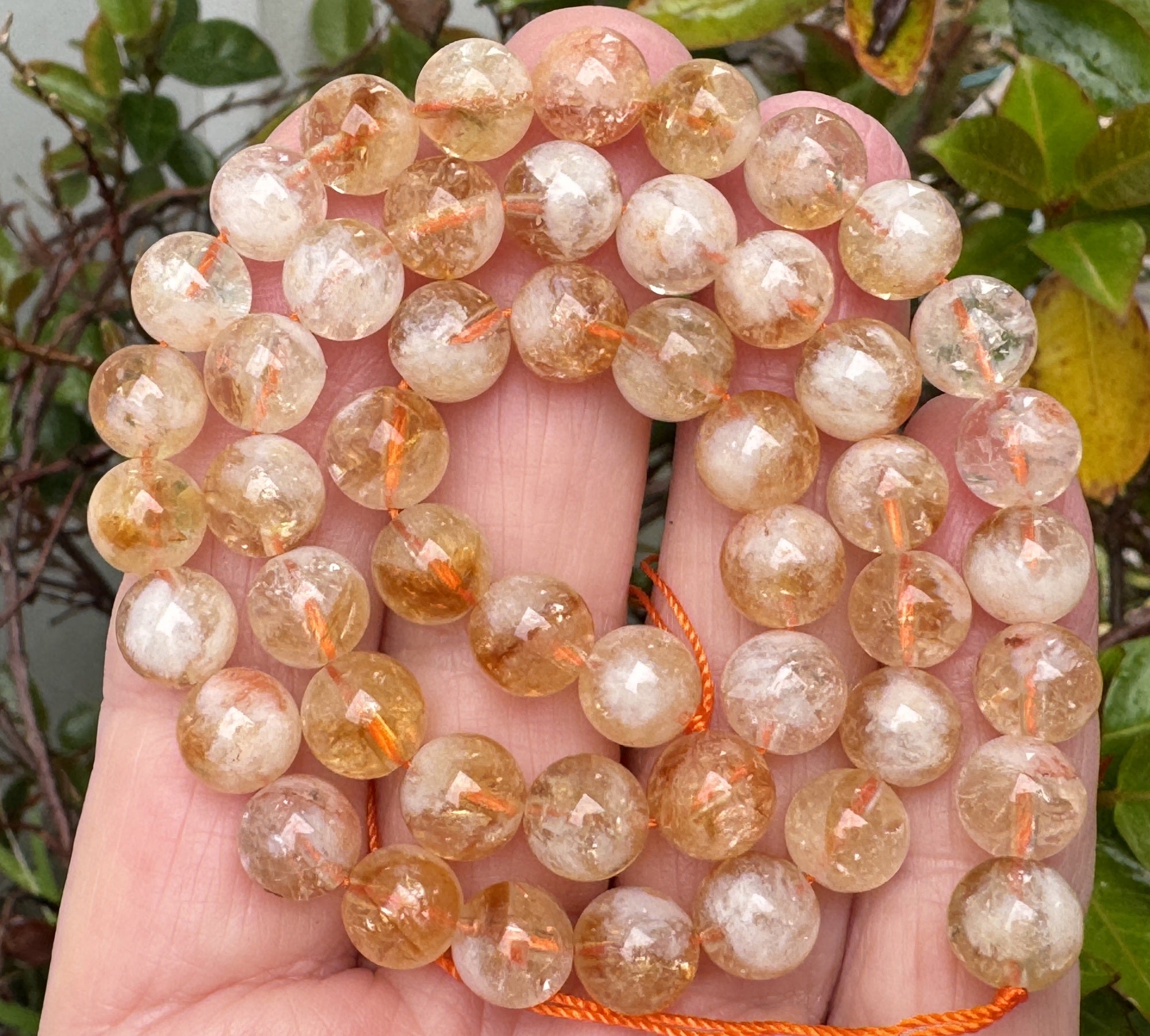 Snow Citrine 8mm round natural gemstone beads 15.5" strand