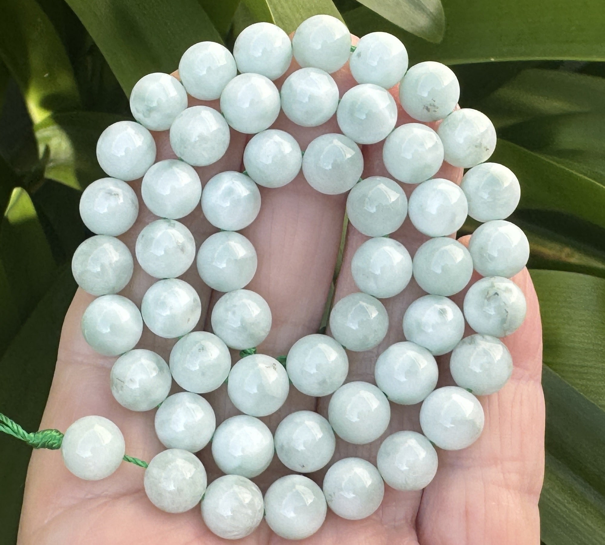 Green Angelite 8mm round gemstone beads 15.5" strand