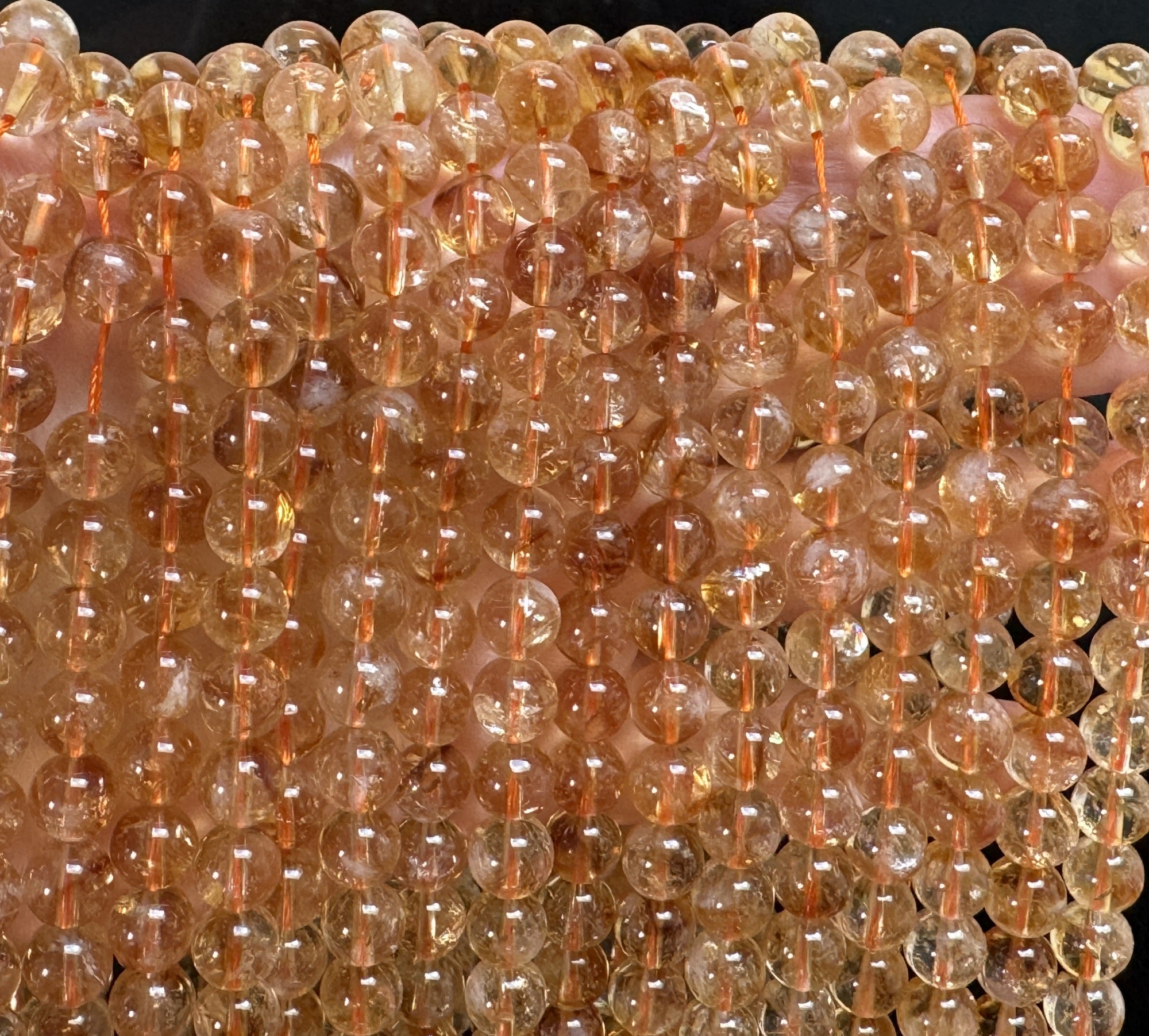 Citrine 8mm round natural gemstone gemstone beads 15" strand