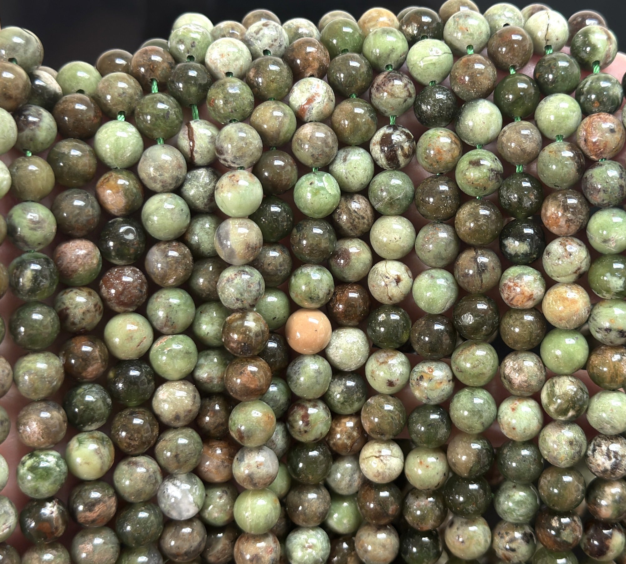 Green Opal 8mm round natural gemstone beads 15.5" strand