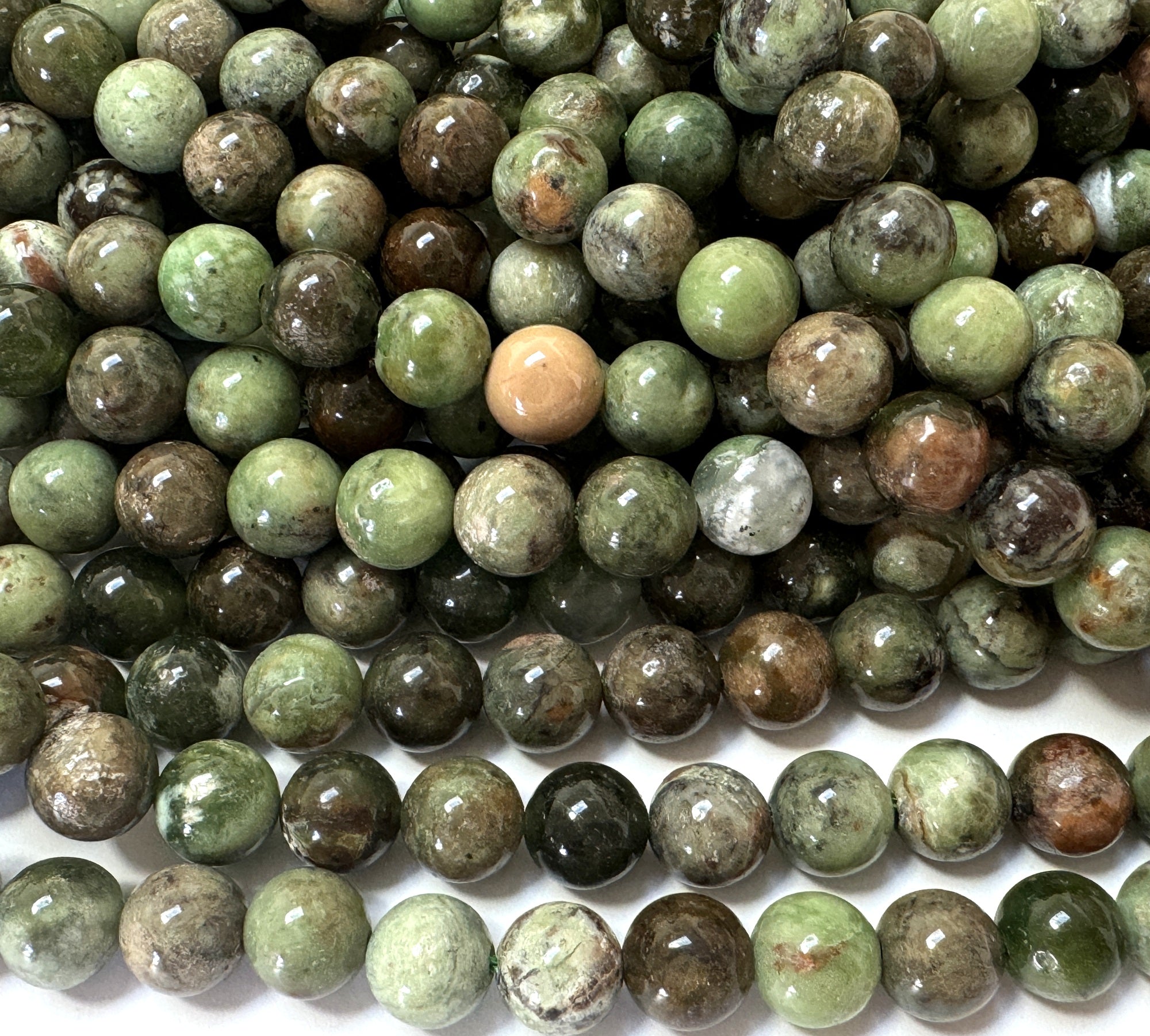 Green Opal 8mm round natural gemstone beads 15.5" strand