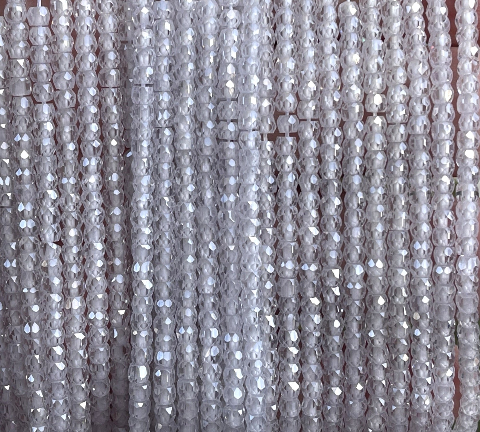 White Zircon 3x2mm rondelle micro faceted sparkling CZ beads 15" strand