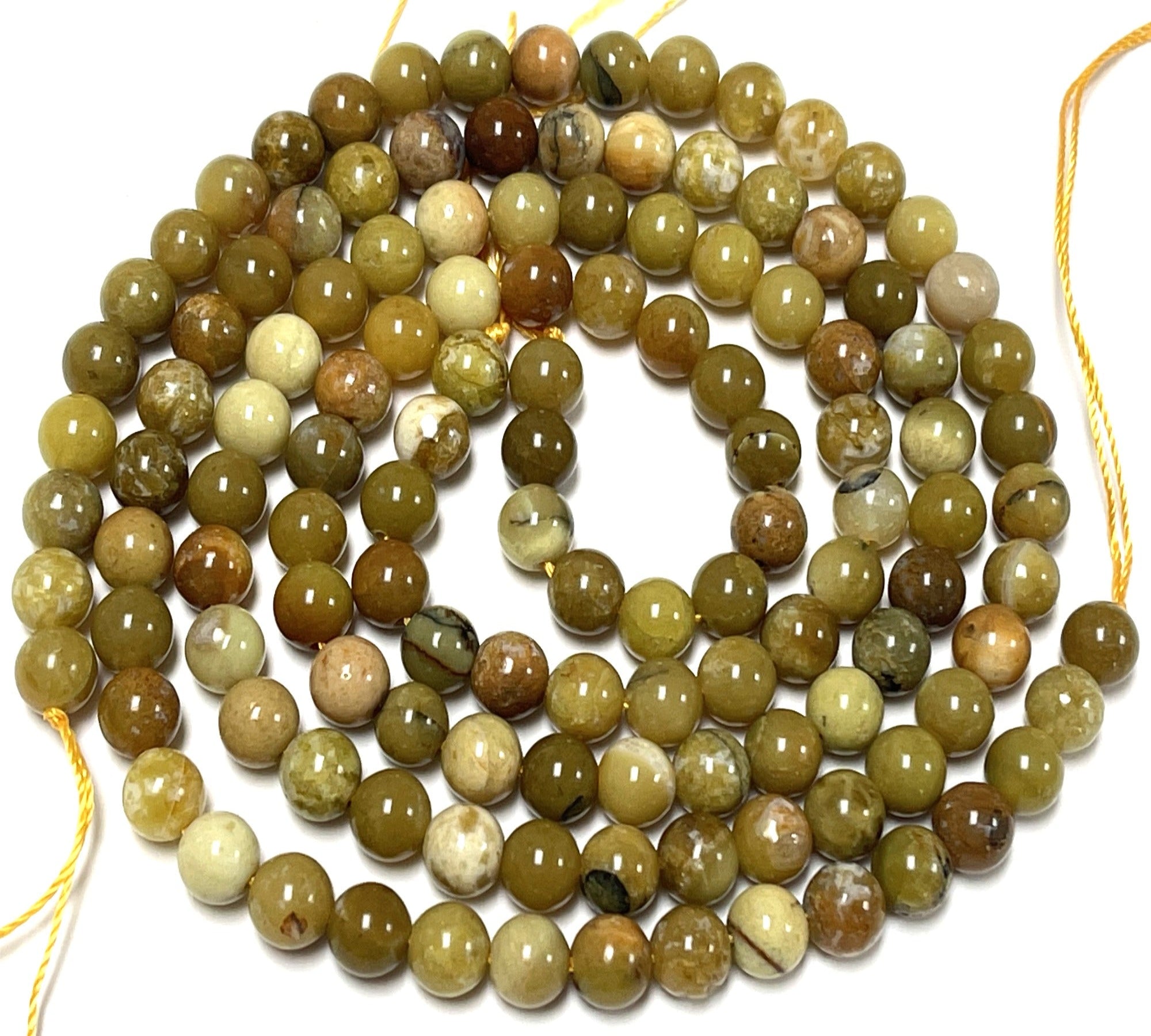 Yellow Opal 6mm round natural gemstone beads 15.5" strand