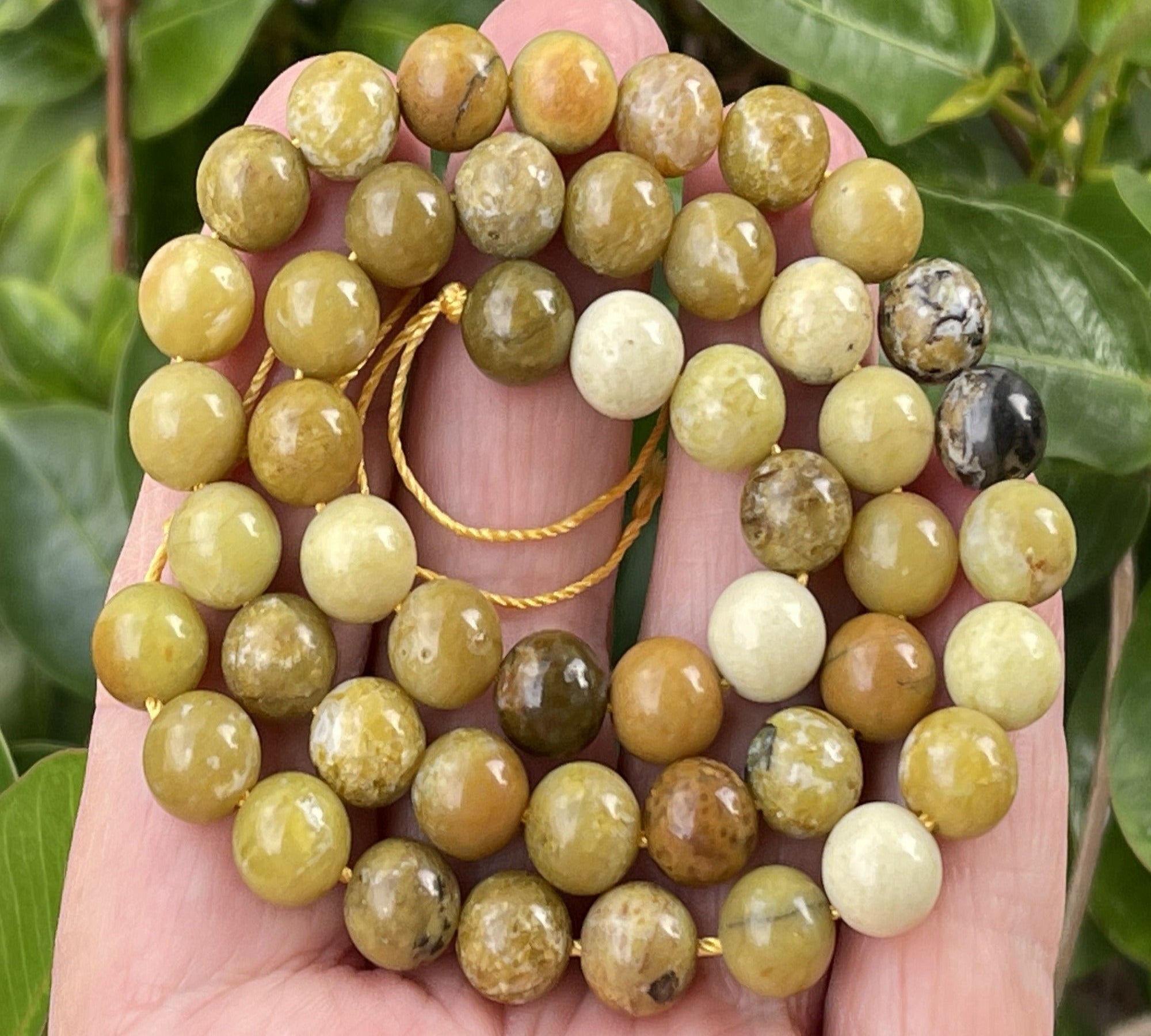 Yellow Opal 8mm round natural gemstone beads 15.5" strand