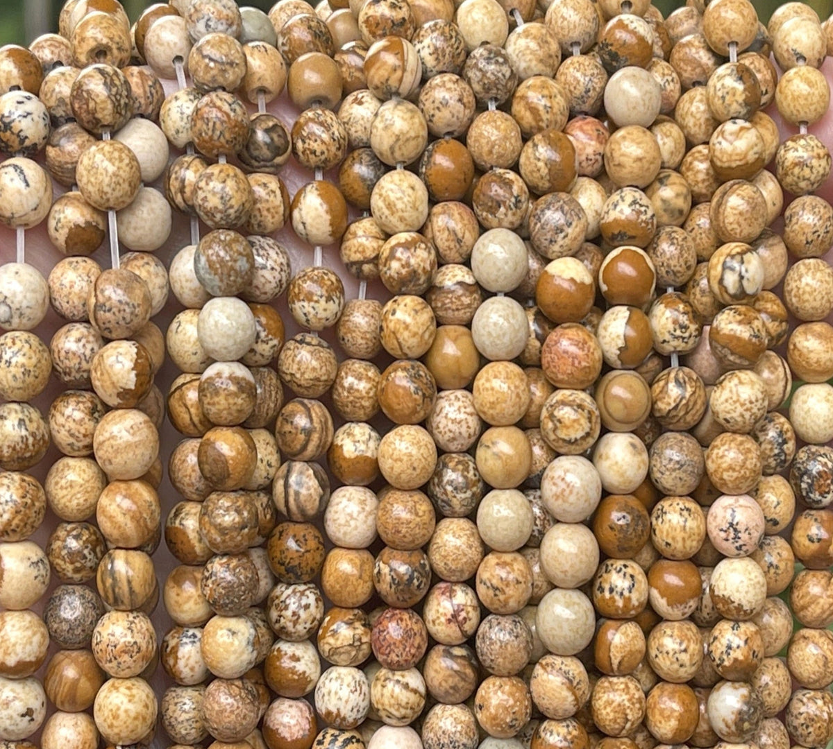 Picture Jasper polished 6mm round gemstone beads 15" strand - Oz Beads 