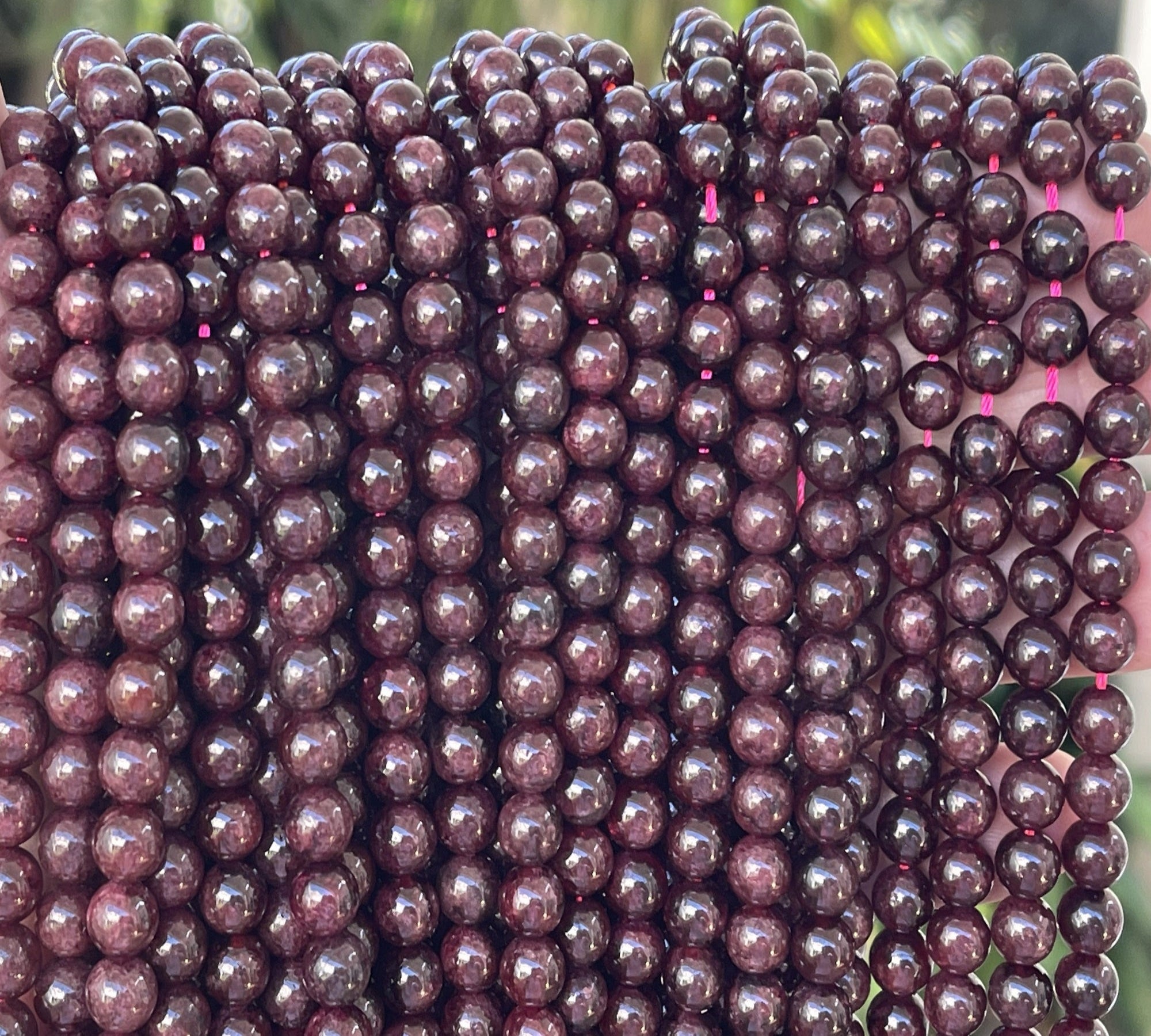 Red Garnet 6mm round gemstone beads 15" strand