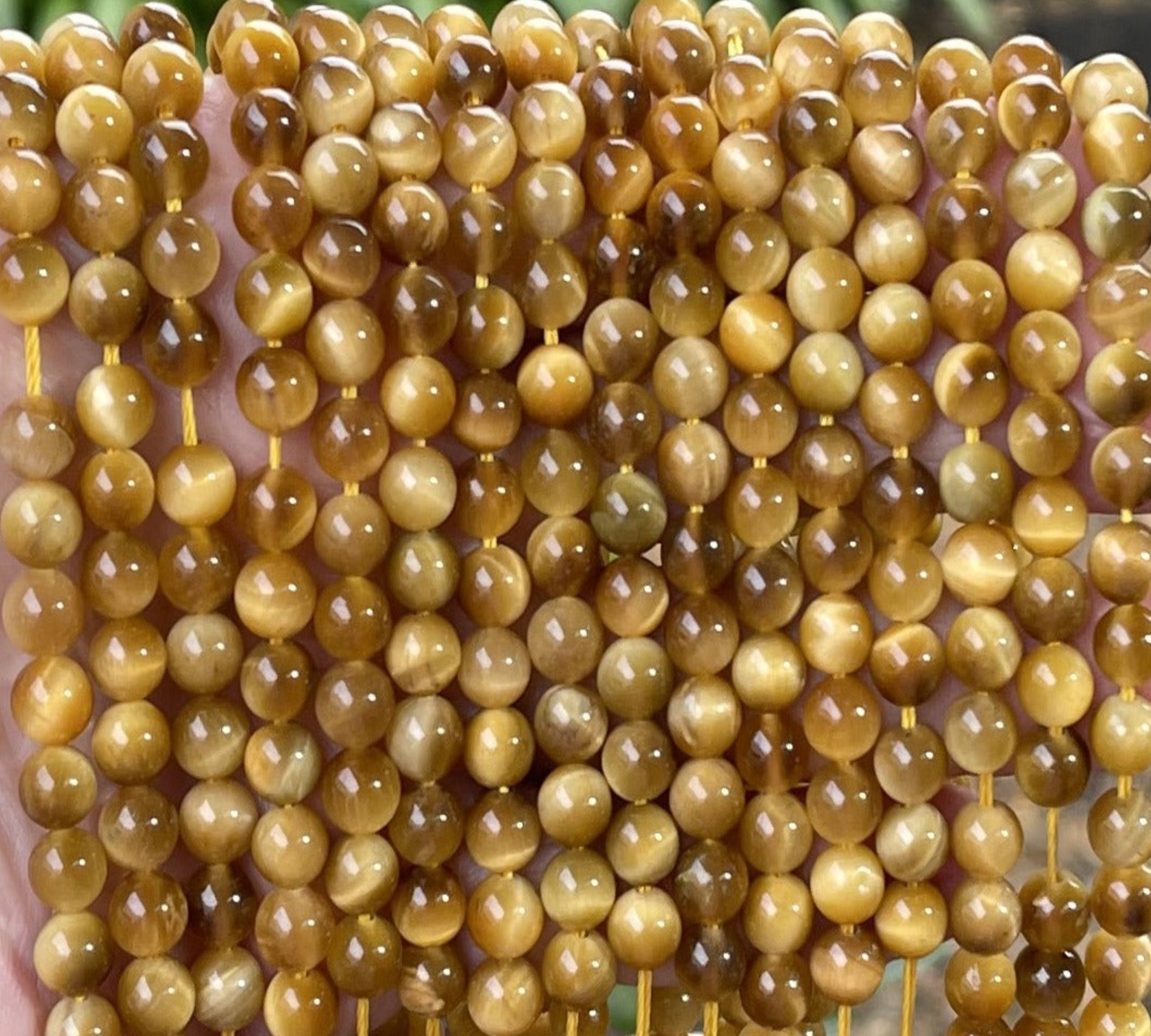 Golden Tiger Eye 6mm round gemstone beads 15" strand