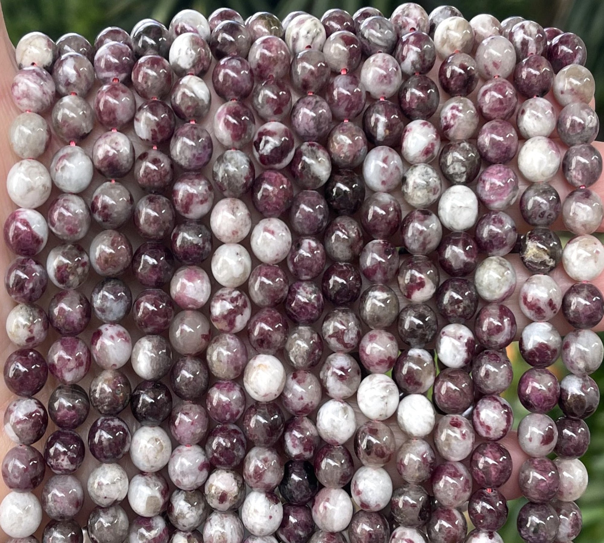 Eudialyte 8mm round natural gemstone beads 15" strand - Oz Beads 